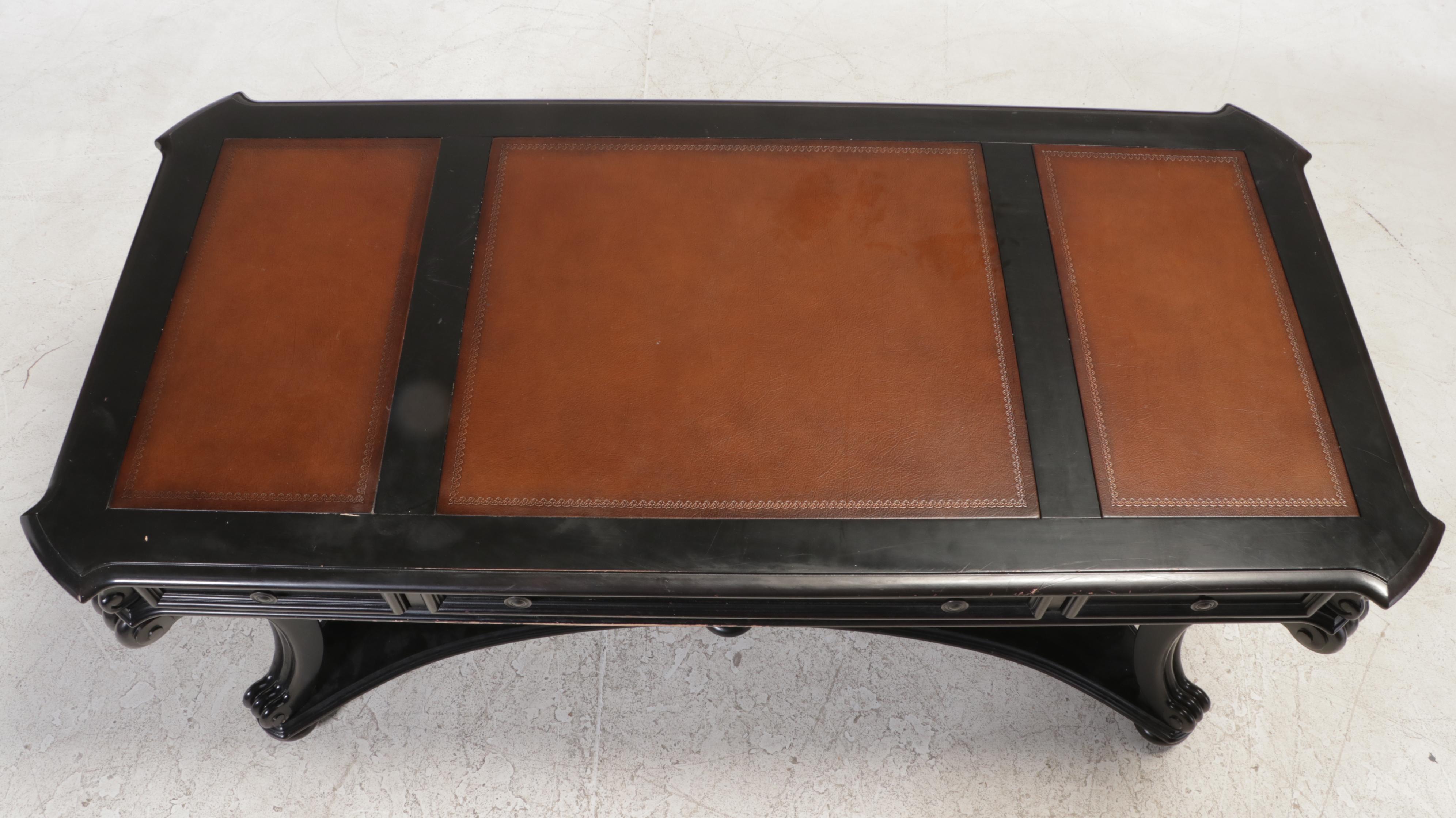 Hooker Furniture Leather-Top Wooden Desk with Keyboard Drawer