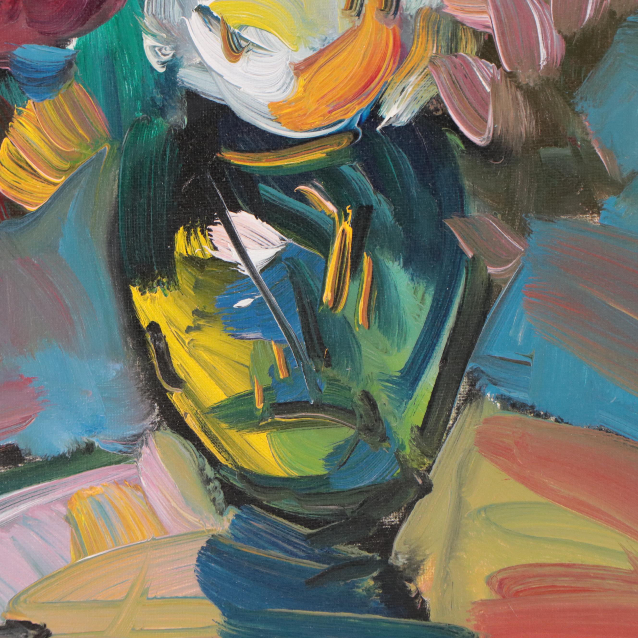 Jose Trujillo Oil Painting "Roses," 2018