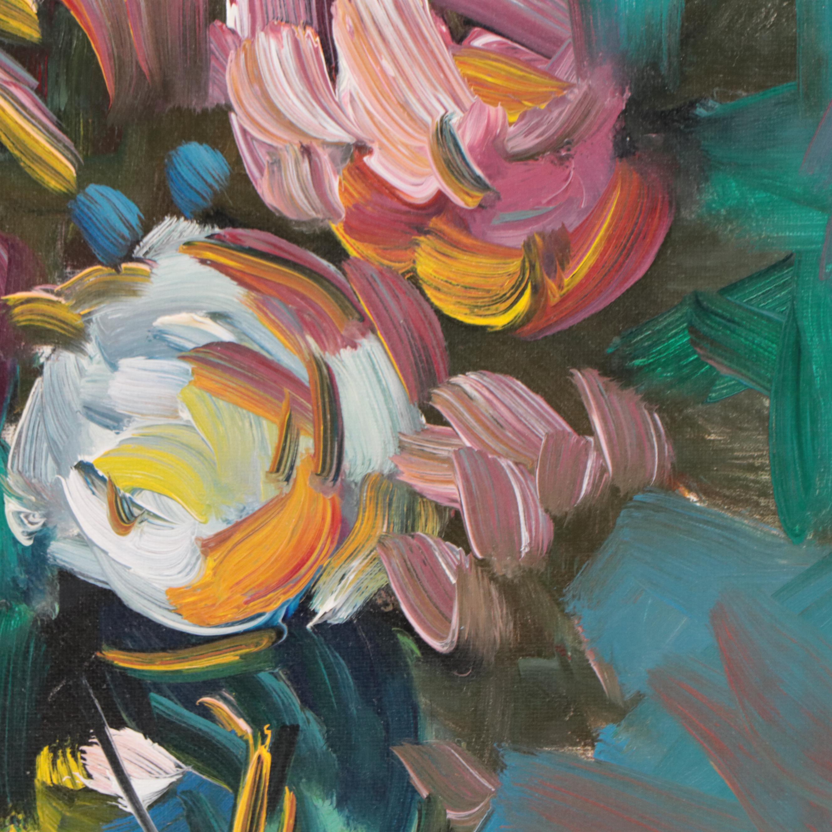 Jose Trujillo Oil Painting "Roses," 2018