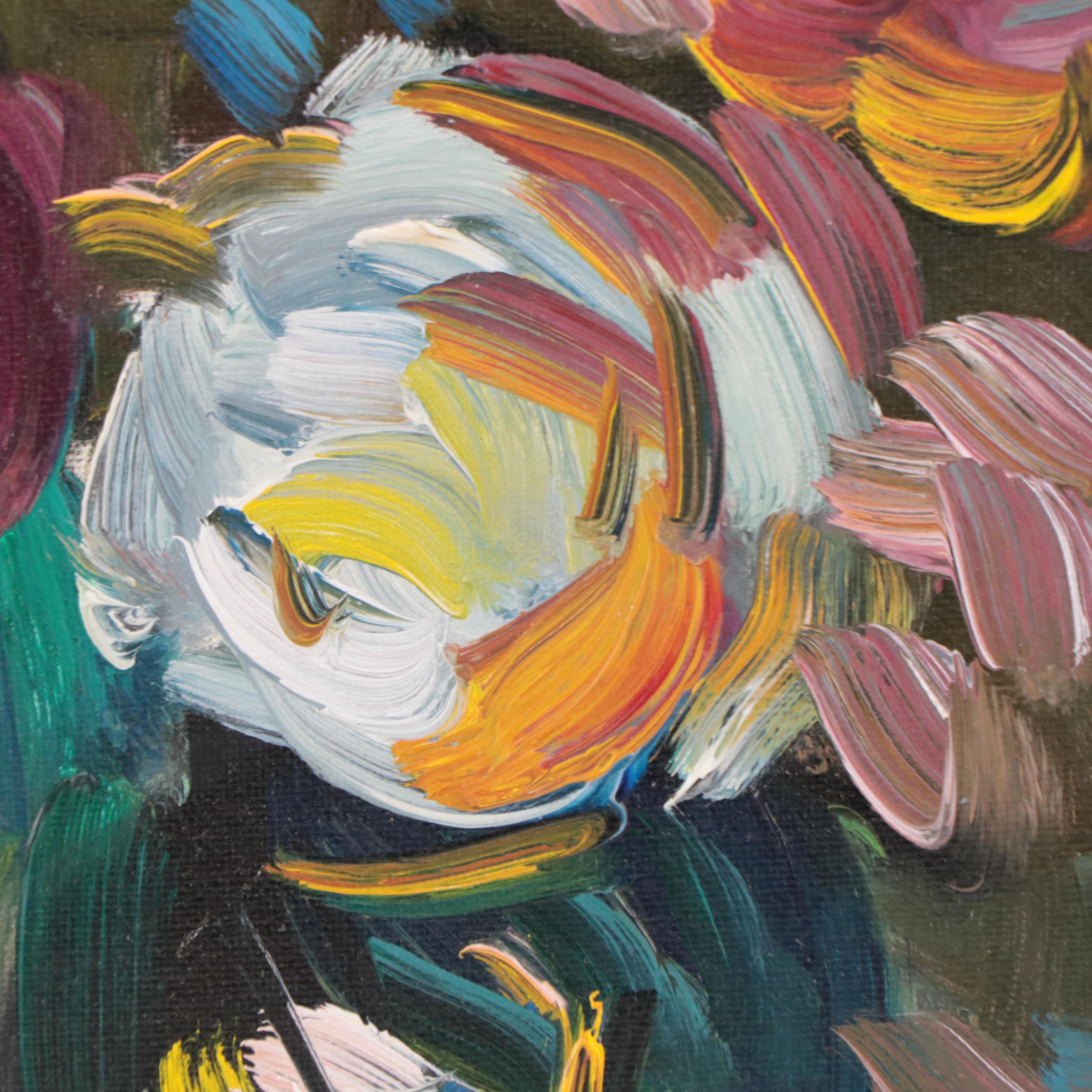 Jose Trujillo Oil Painting "Roses," 2018