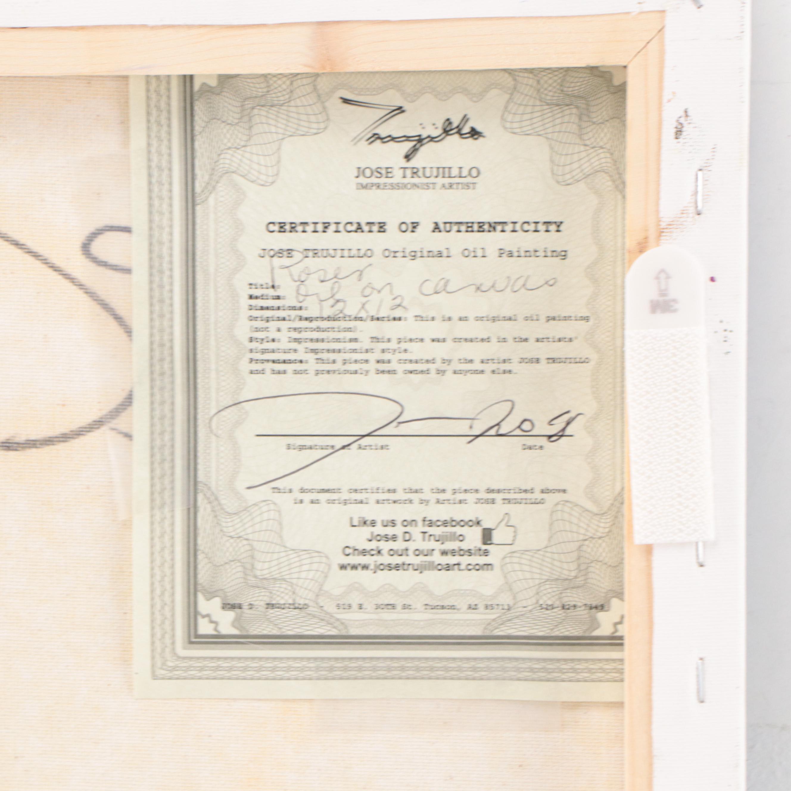 Jose Trujillo Oil Painting "Roses," 2018