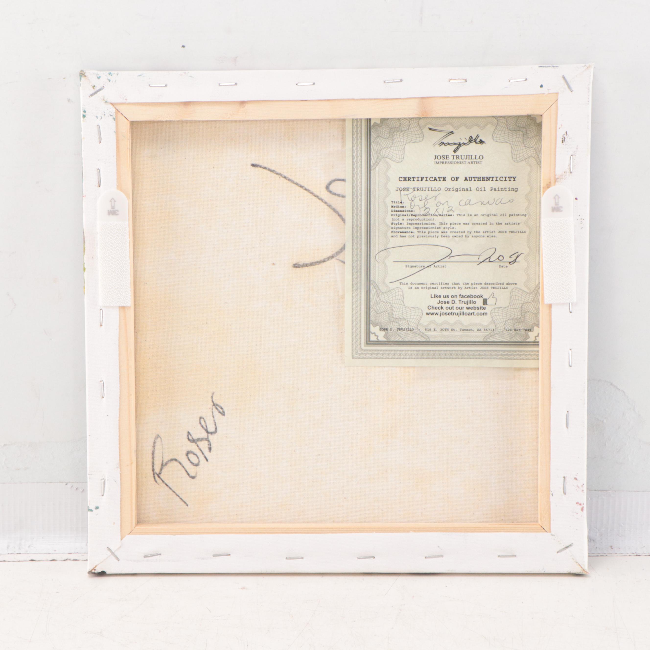 Jose Trujillo Oil Painting "Roses," 2018