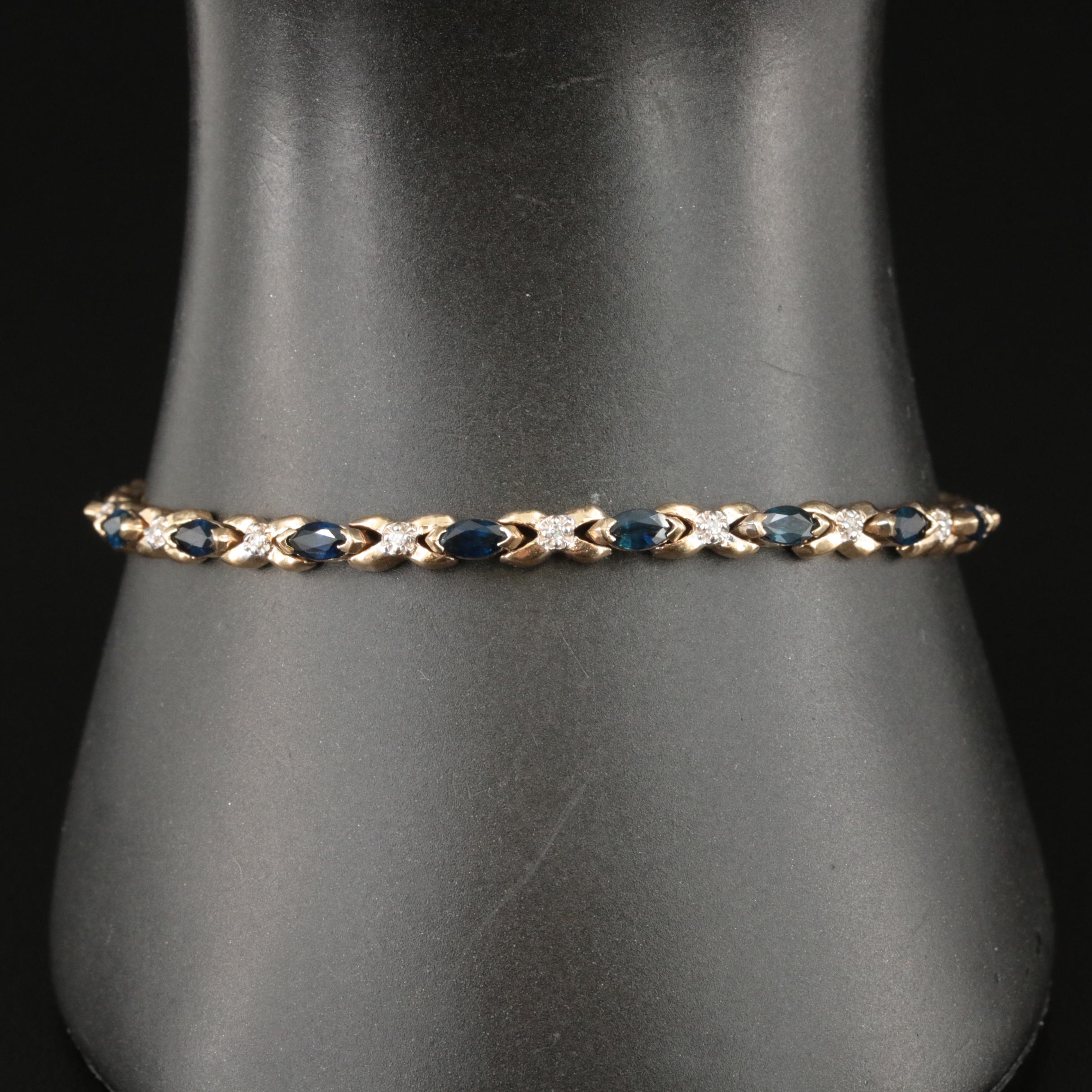 14K Sapphire and Diamond Bracelet