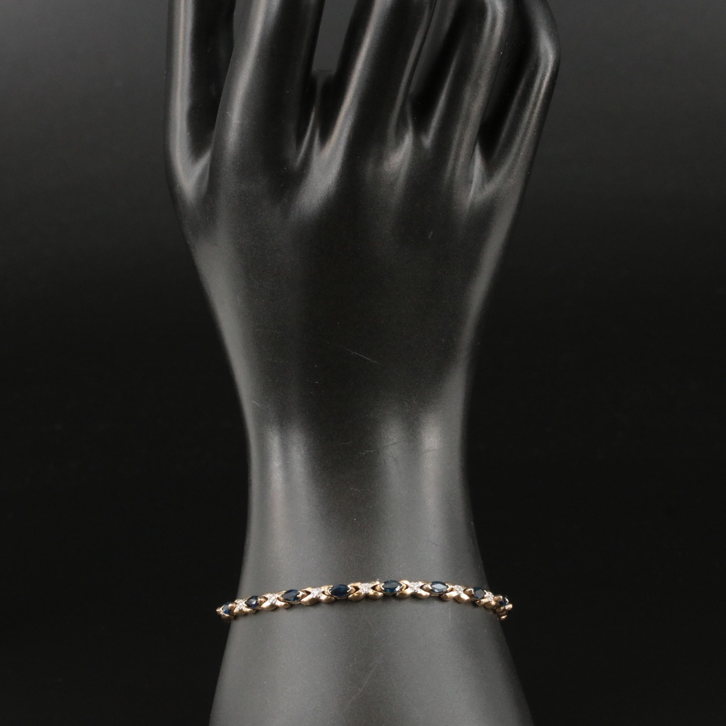 14K Sapphire and Diamond Bracelet