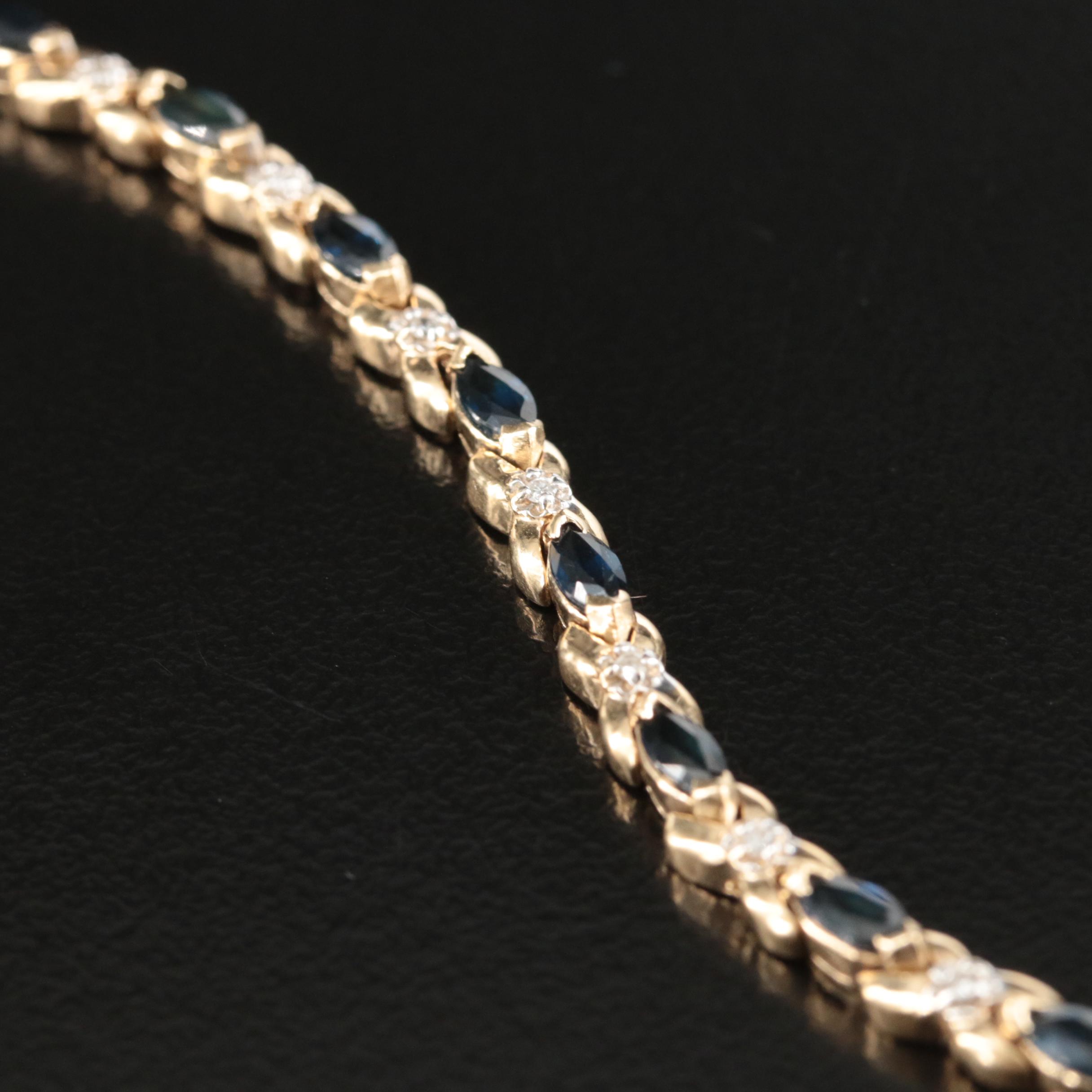 14K Sapphire and Diamond Bracelet