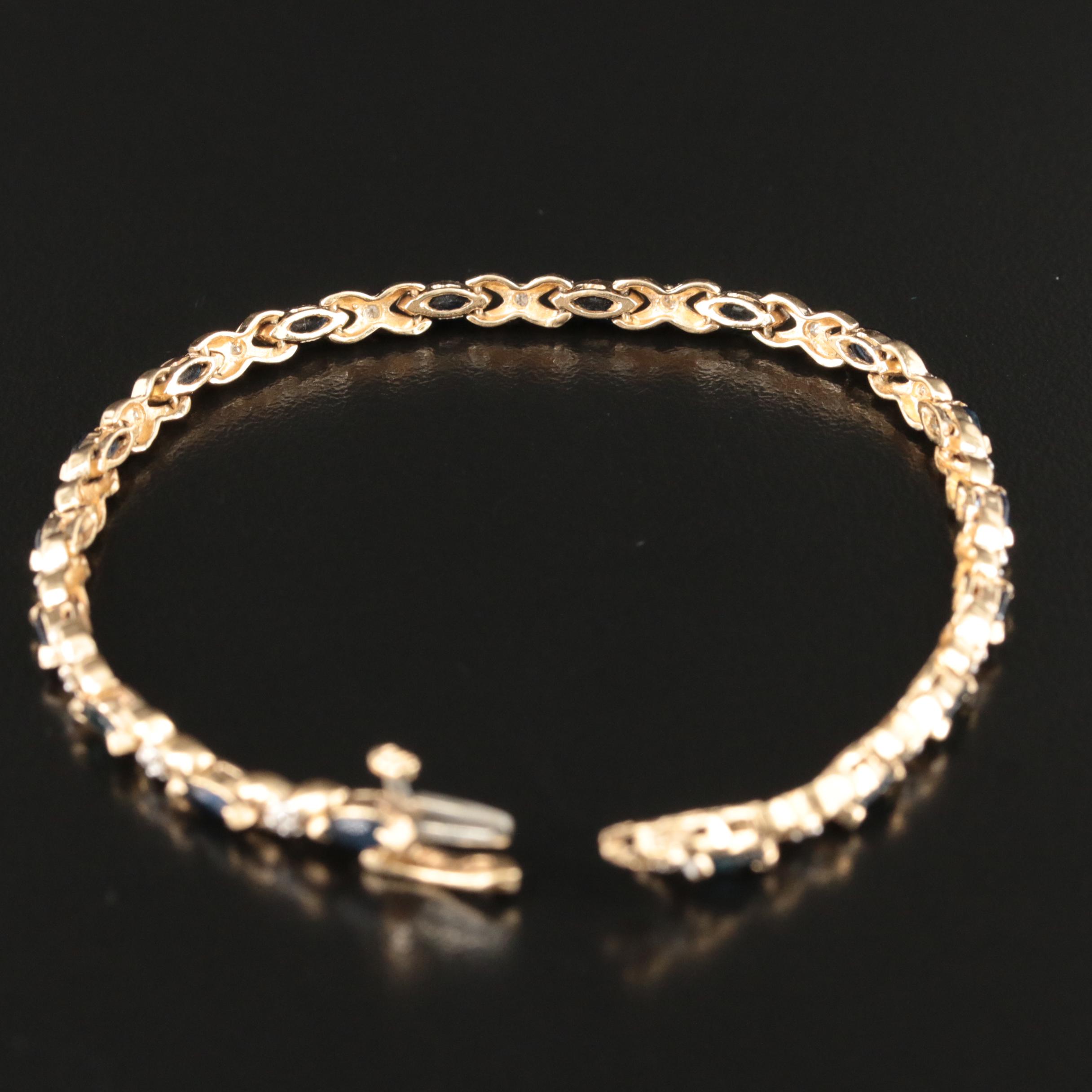 14K Sapphire and Diamond Bracelet
