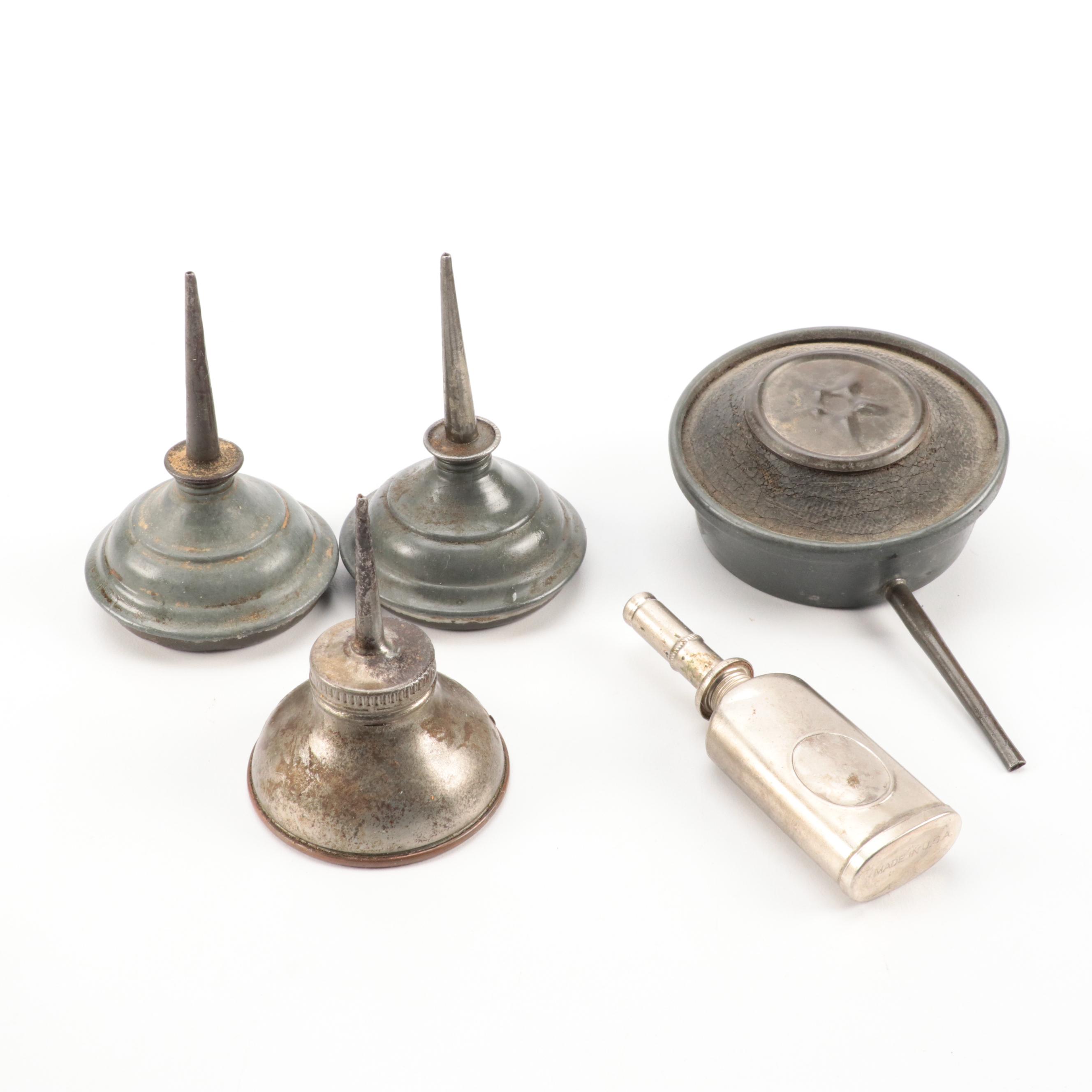 Metal Oil Cans, Early to Mid-20th Century