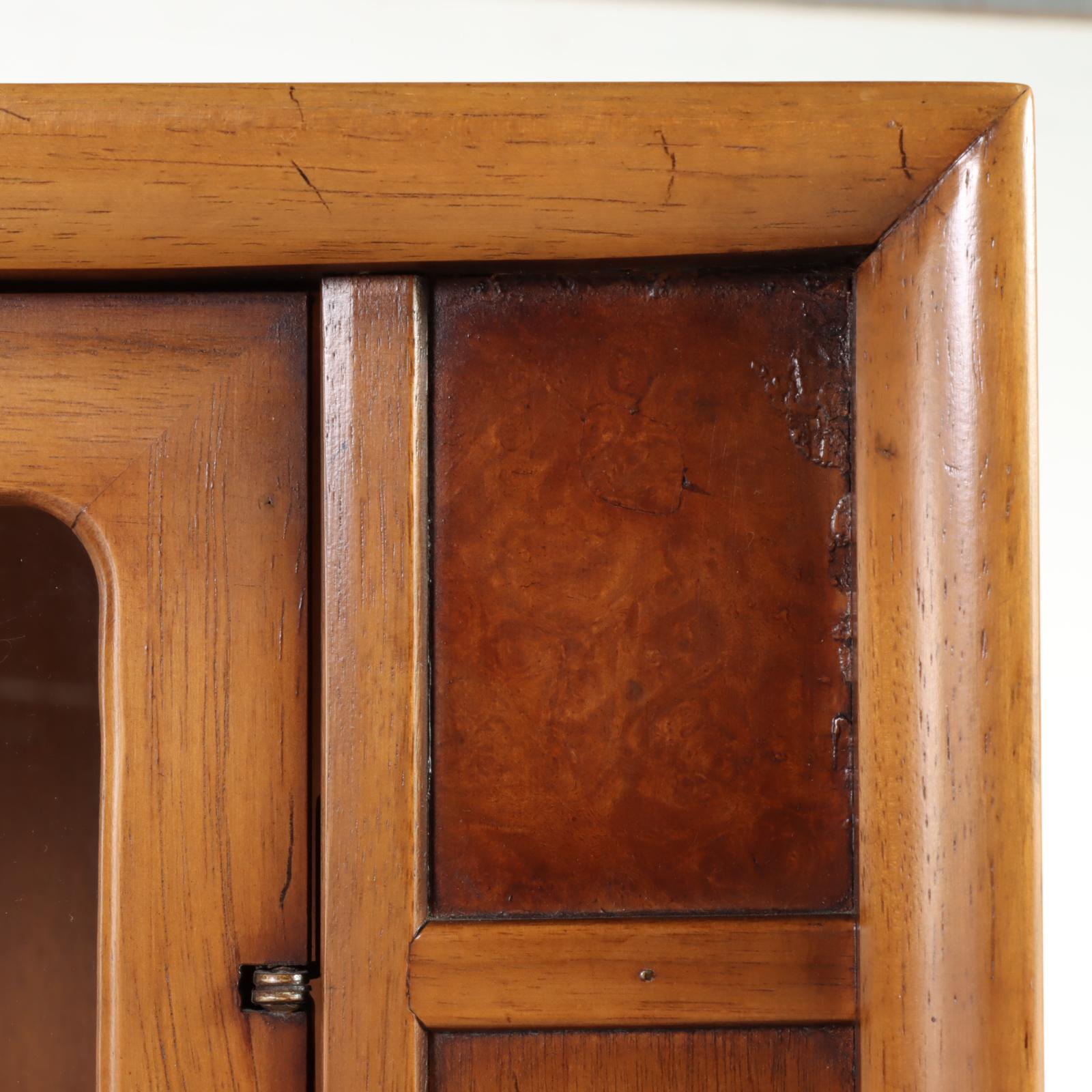 Drexel "Meridian" Mid Century Modern Butternut and Pecan China Cabinet