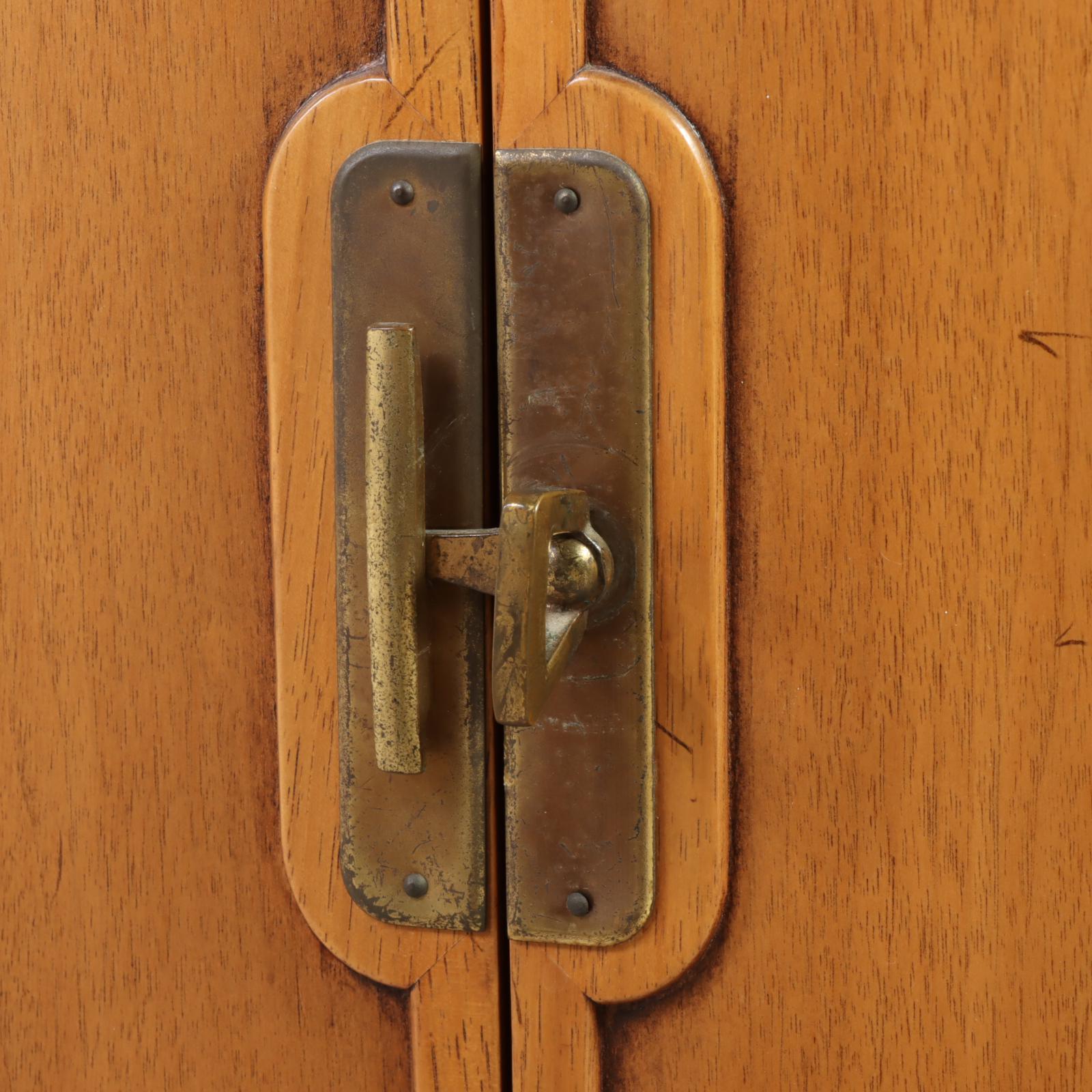 Drexel "Meridian" Mid Century Modern Butternut and Pecan China Cabinet