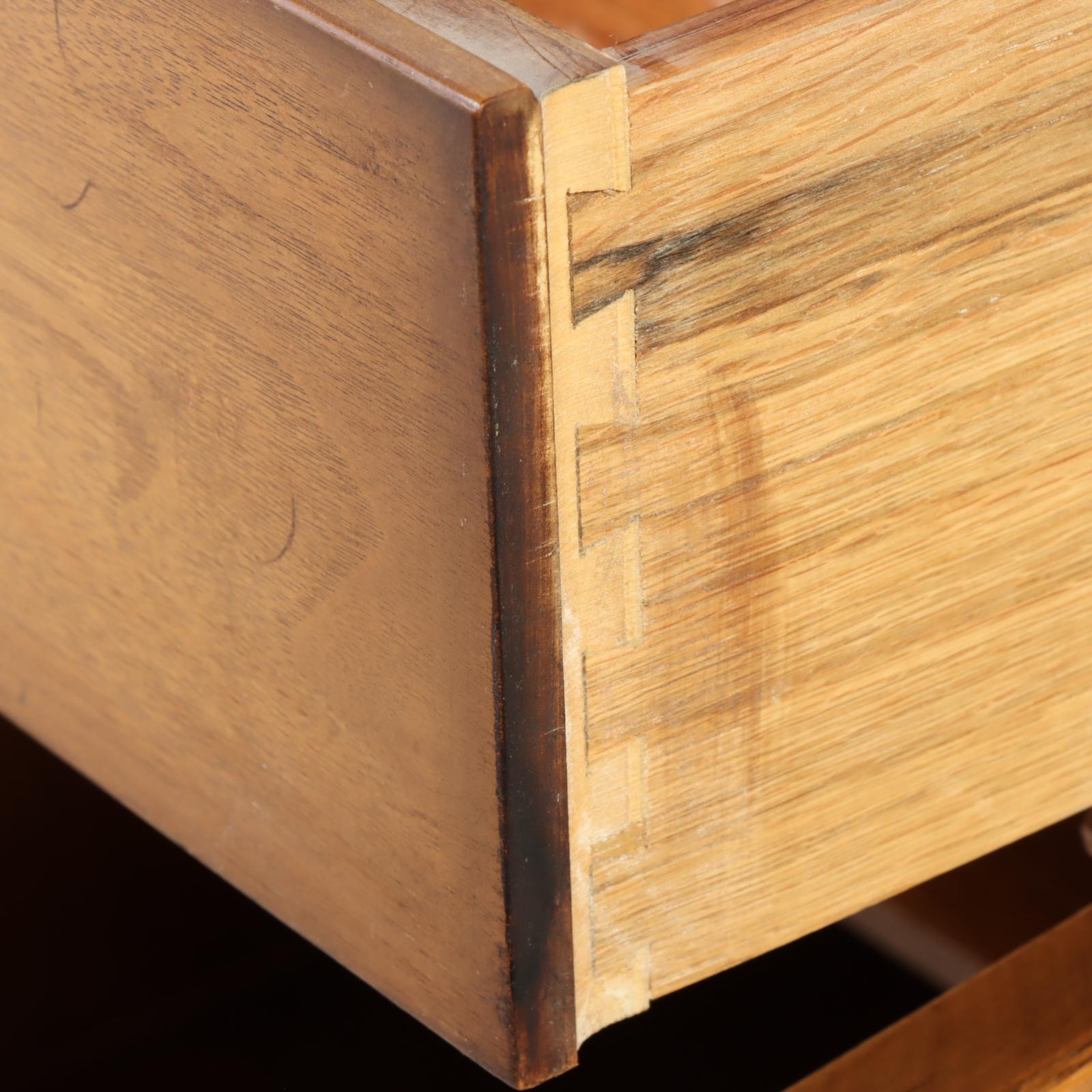 Drexel "Meridian" Mid Century Modern Butternut and Pecan China Cabinet