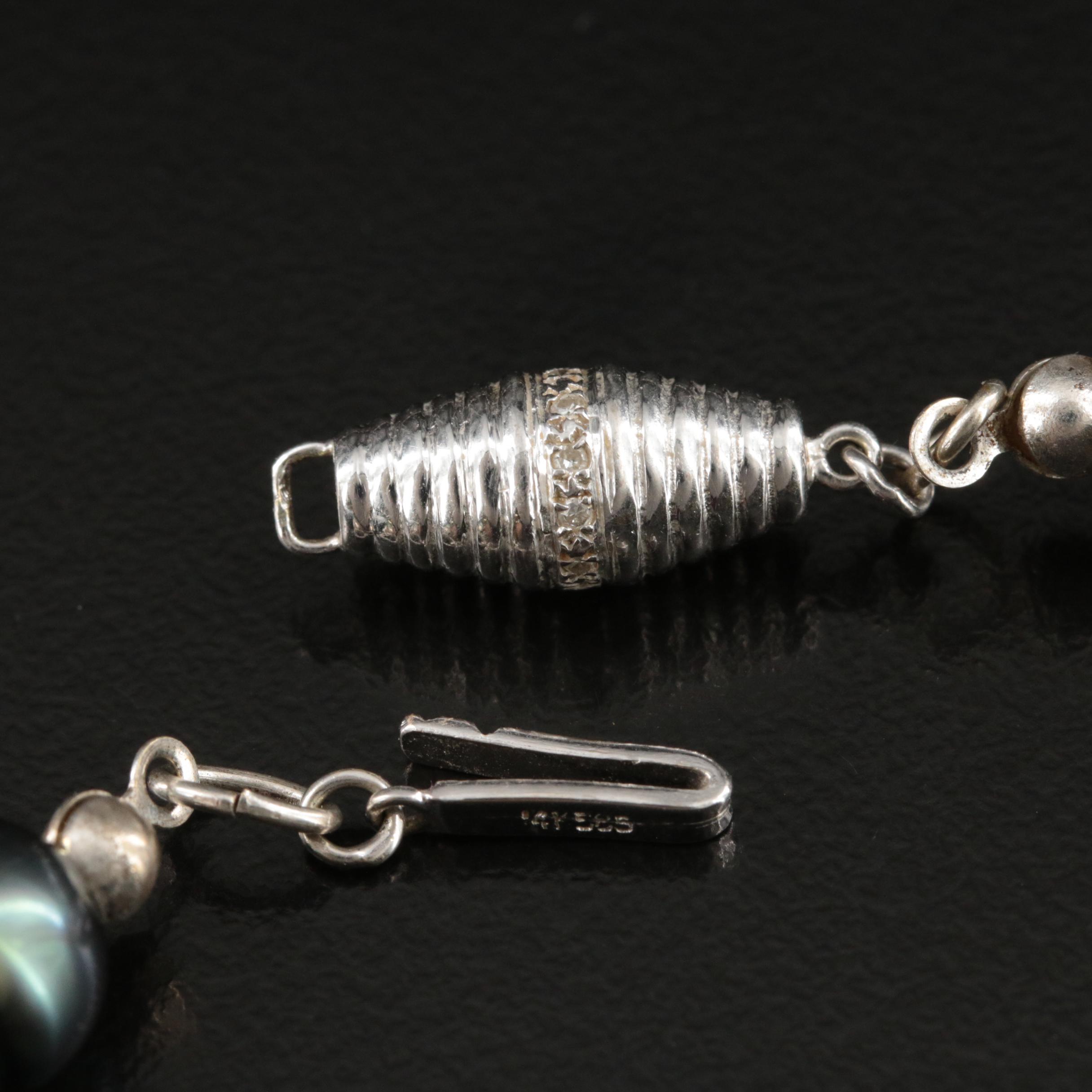 Graduated Baroque Pearl Necklace with 14K and Diamond Clasp