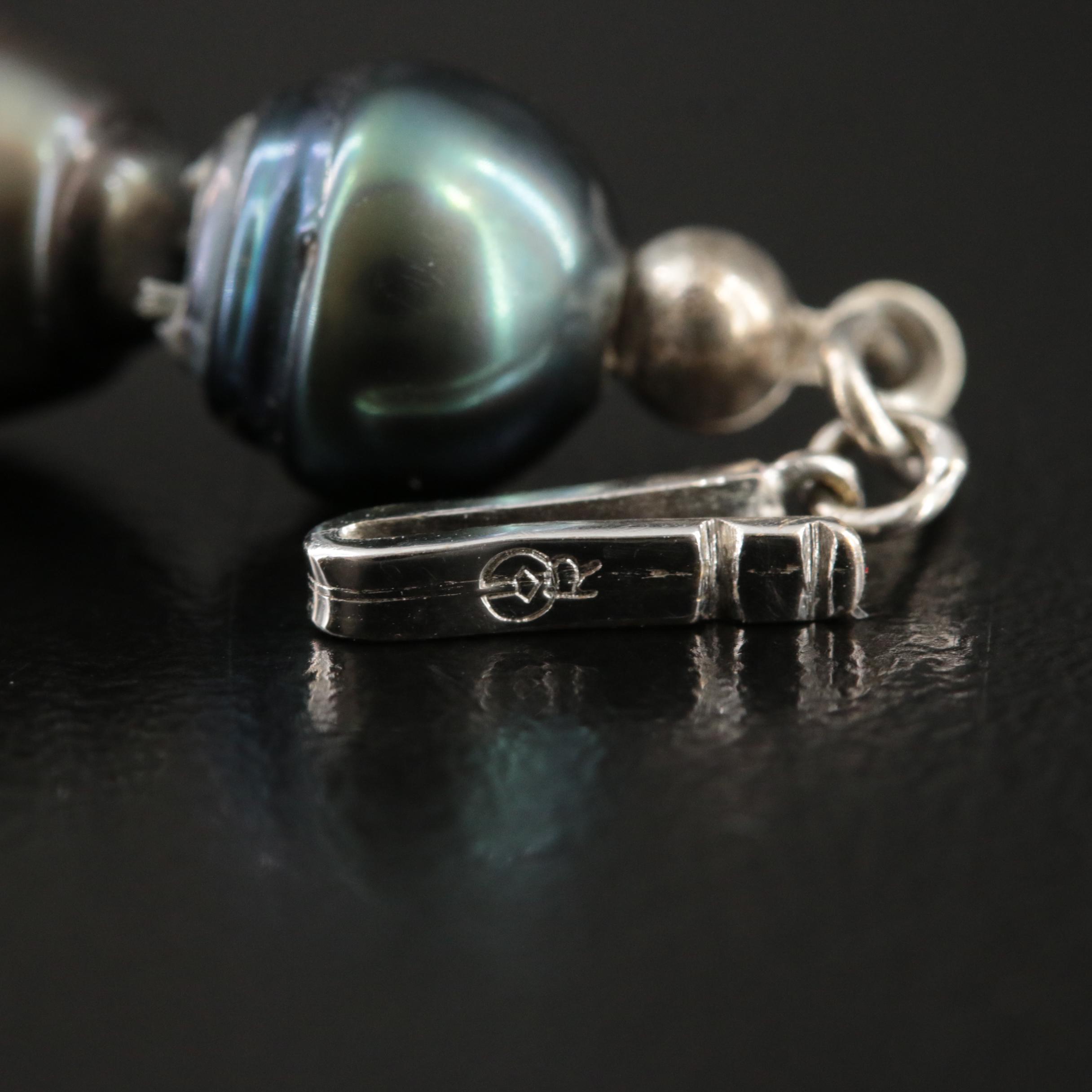 Graduated Baroque Pearl Necklace with 14K and Diamond Clasp