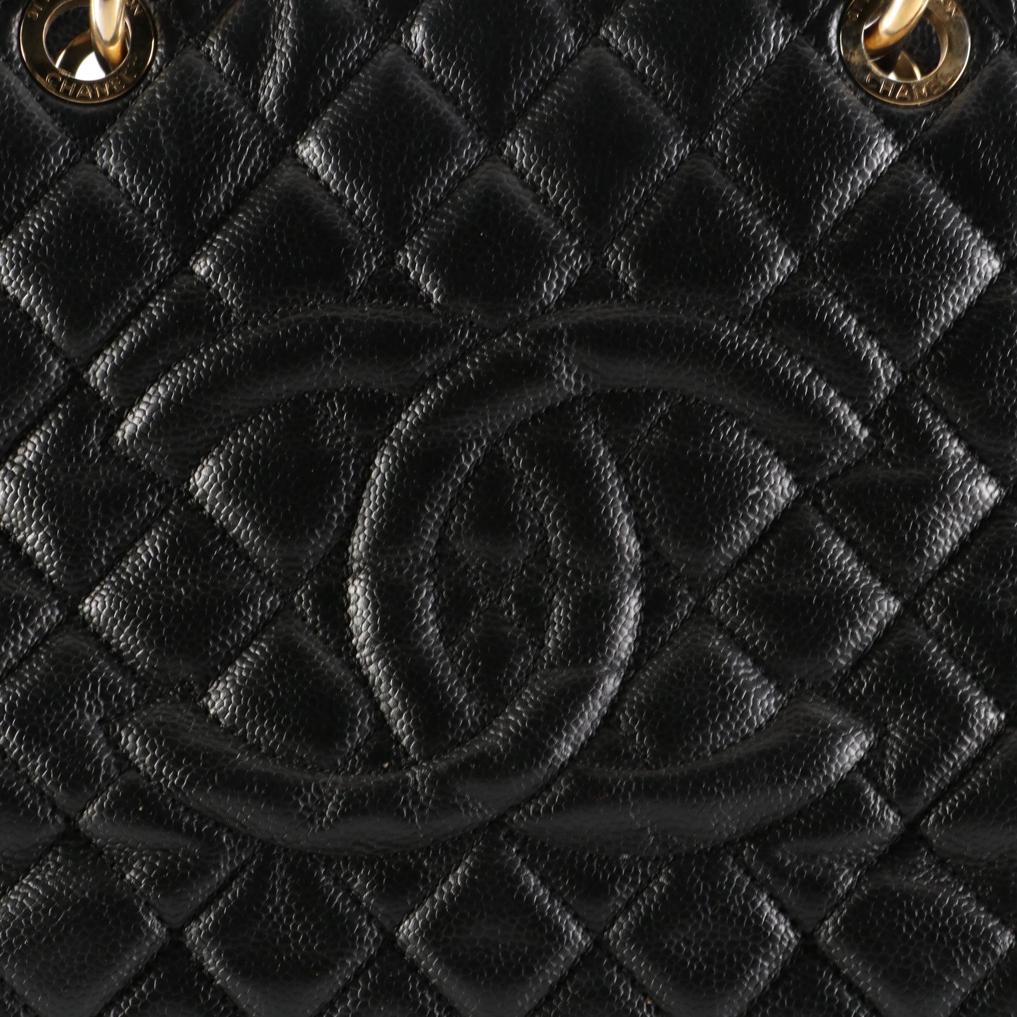 Chanel Grand Shopping Tote Bag in Black Quilted Caviar Leather