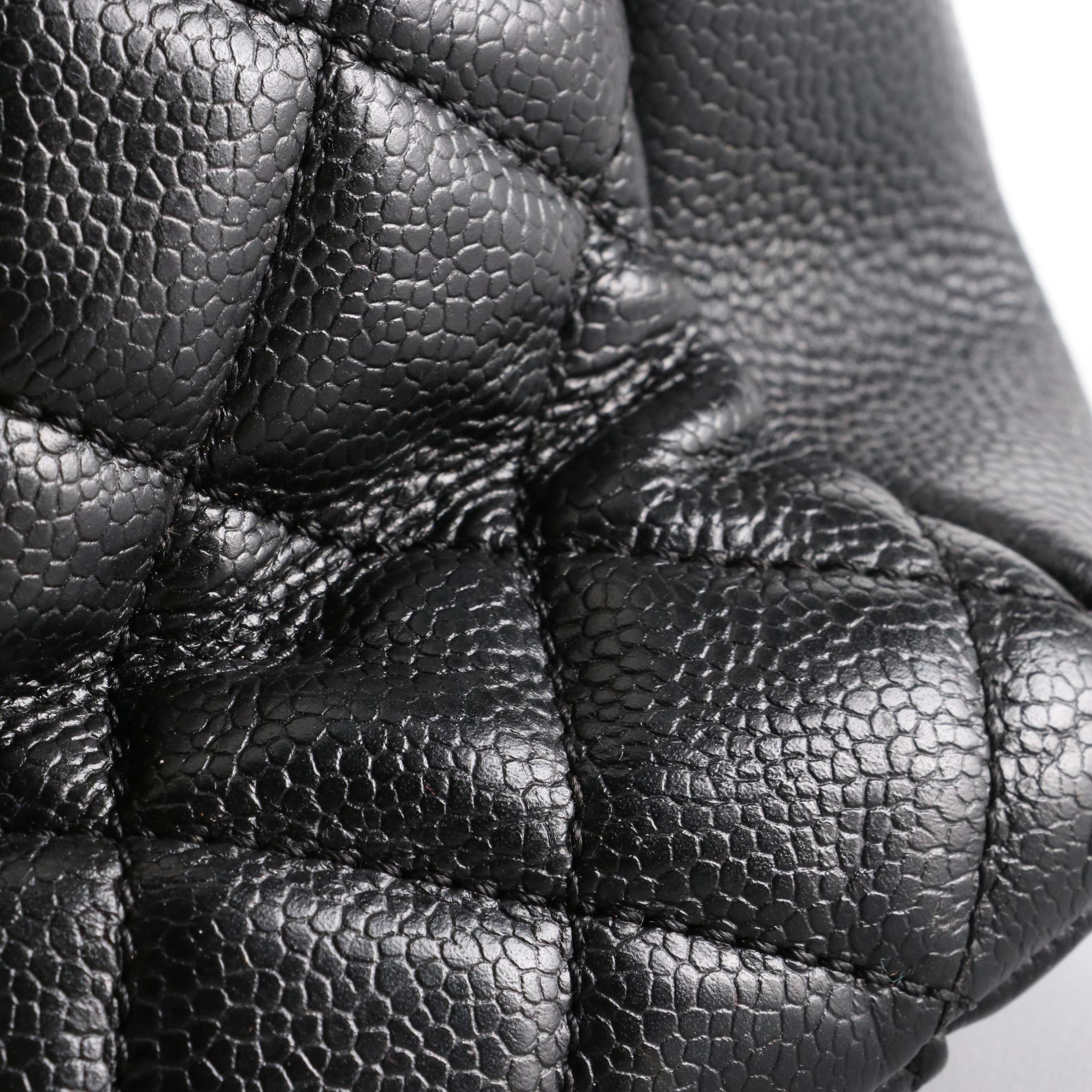 Chanel Grand Shopping Tote Bag in Black Quilted Caviar Leather
