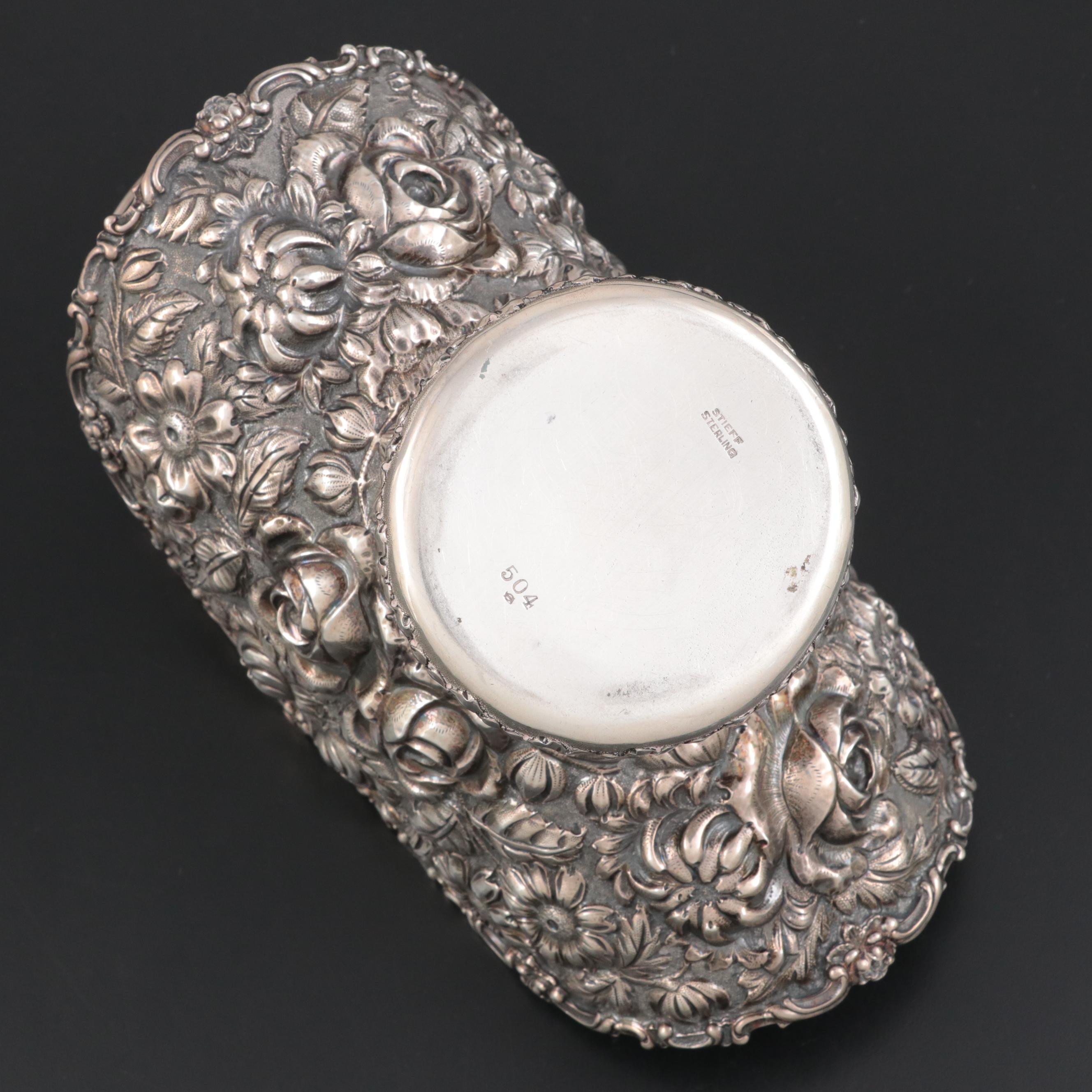 Stieff "Rose" Sterling Silver Footed Basket, Late 19th Century