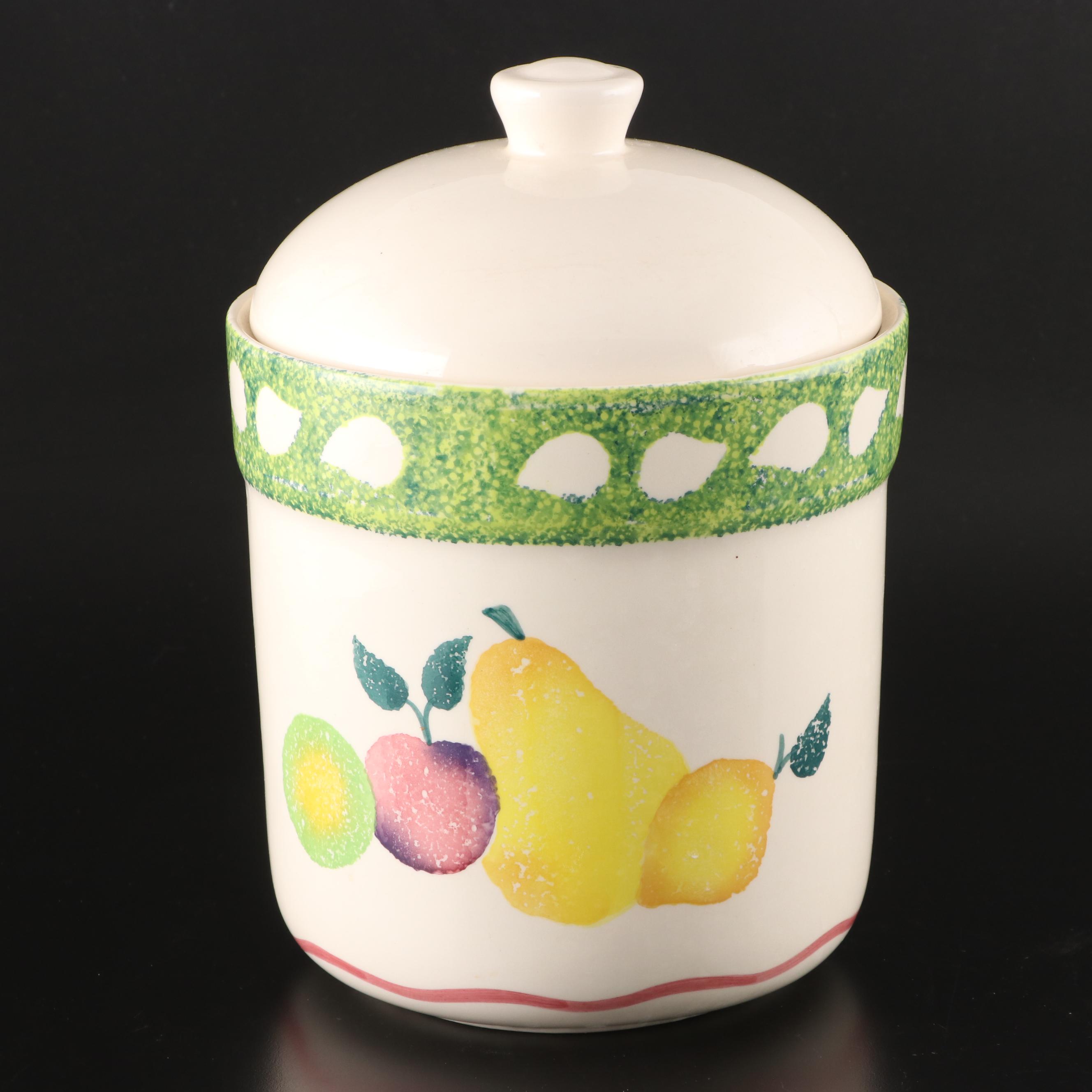 Treasure Craft "Fruit Stand" Three-Piece Ceramic Canister Set