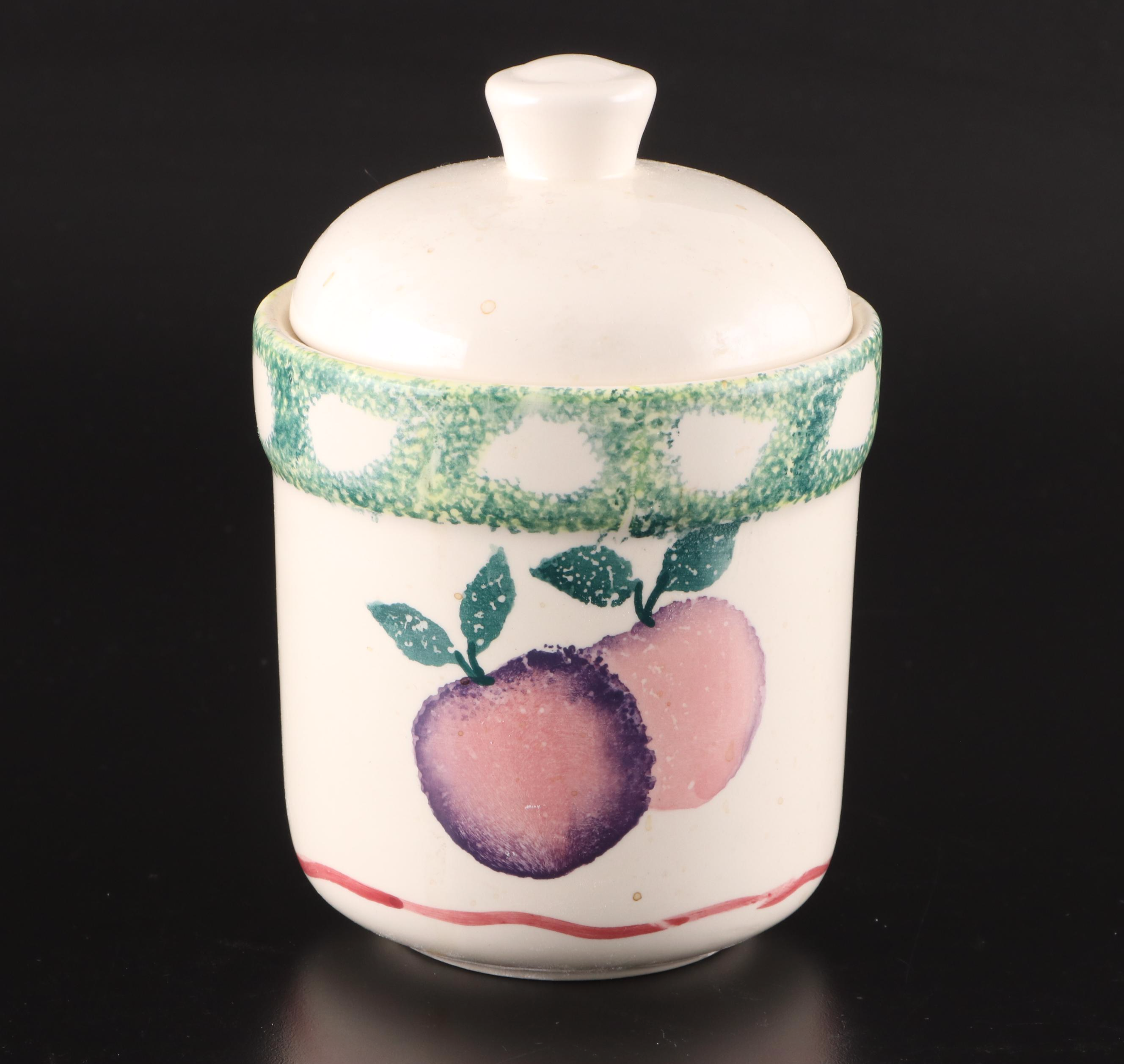 Treasure Craft "Fruit Stand" Three-Piece Ceramic Canister Set