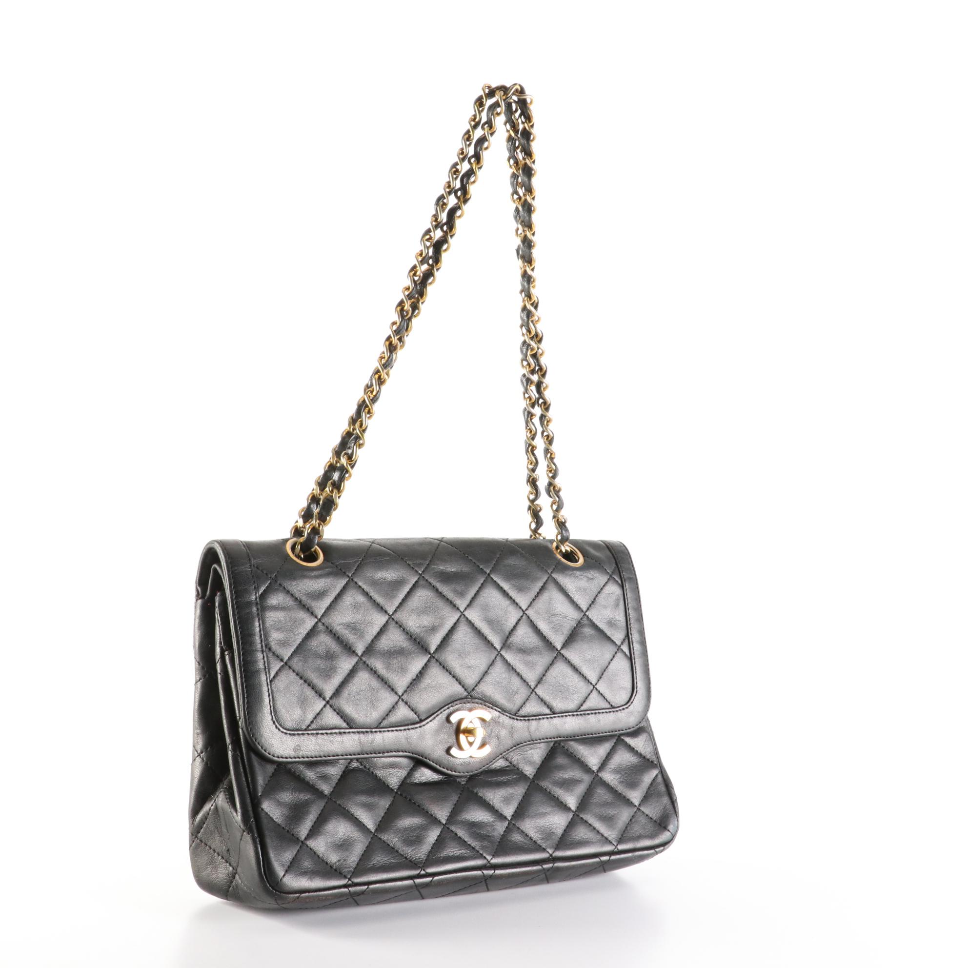 Chanel Two-Tone CC Double Flap Bag in Quilted Lambskin Leather