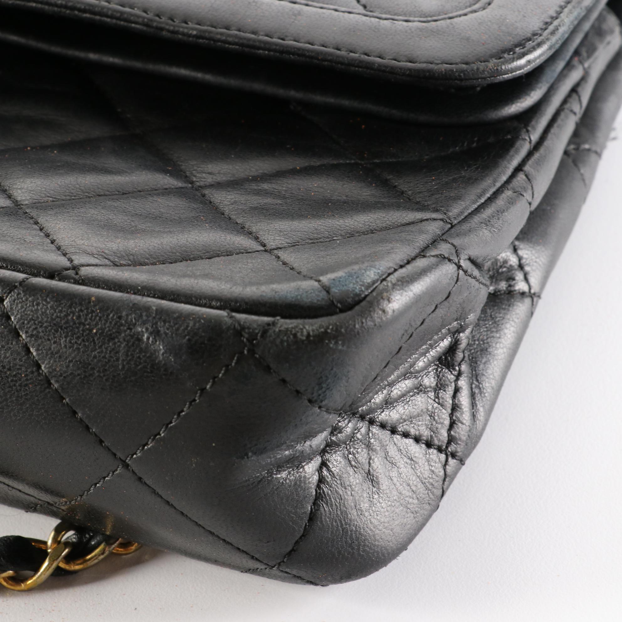 Chanel Two-Tone CC Double Flap Bag in Quilted Lambskin Leather