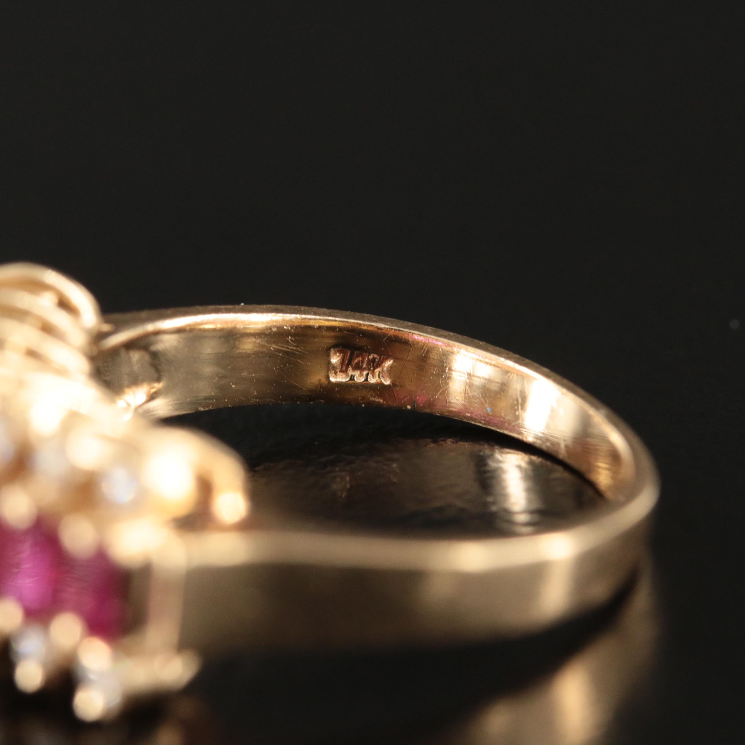 14K Ruby and Diamond Ring