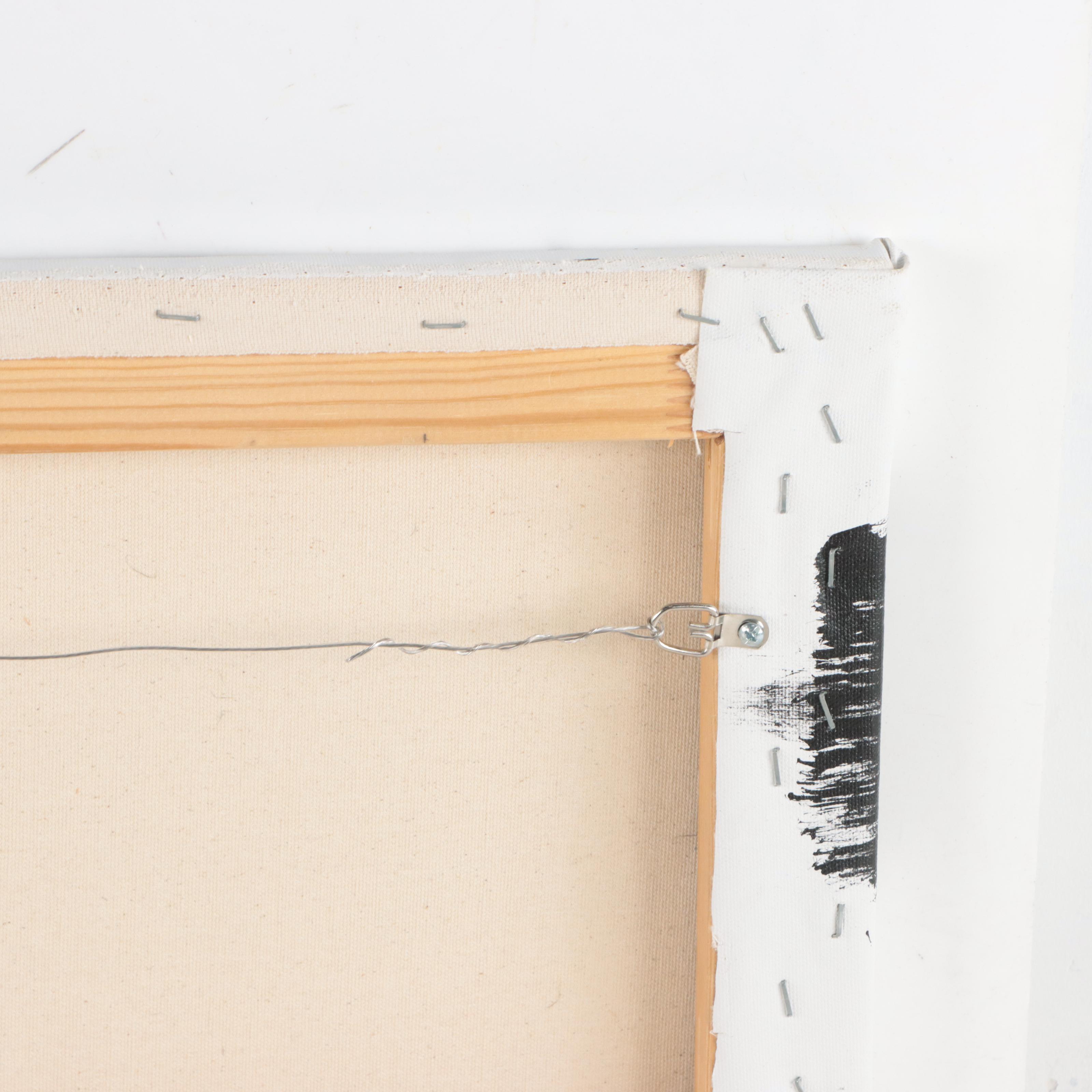 Robbie Kemper Abstract Acrylic Painting "Black Double Swoops"