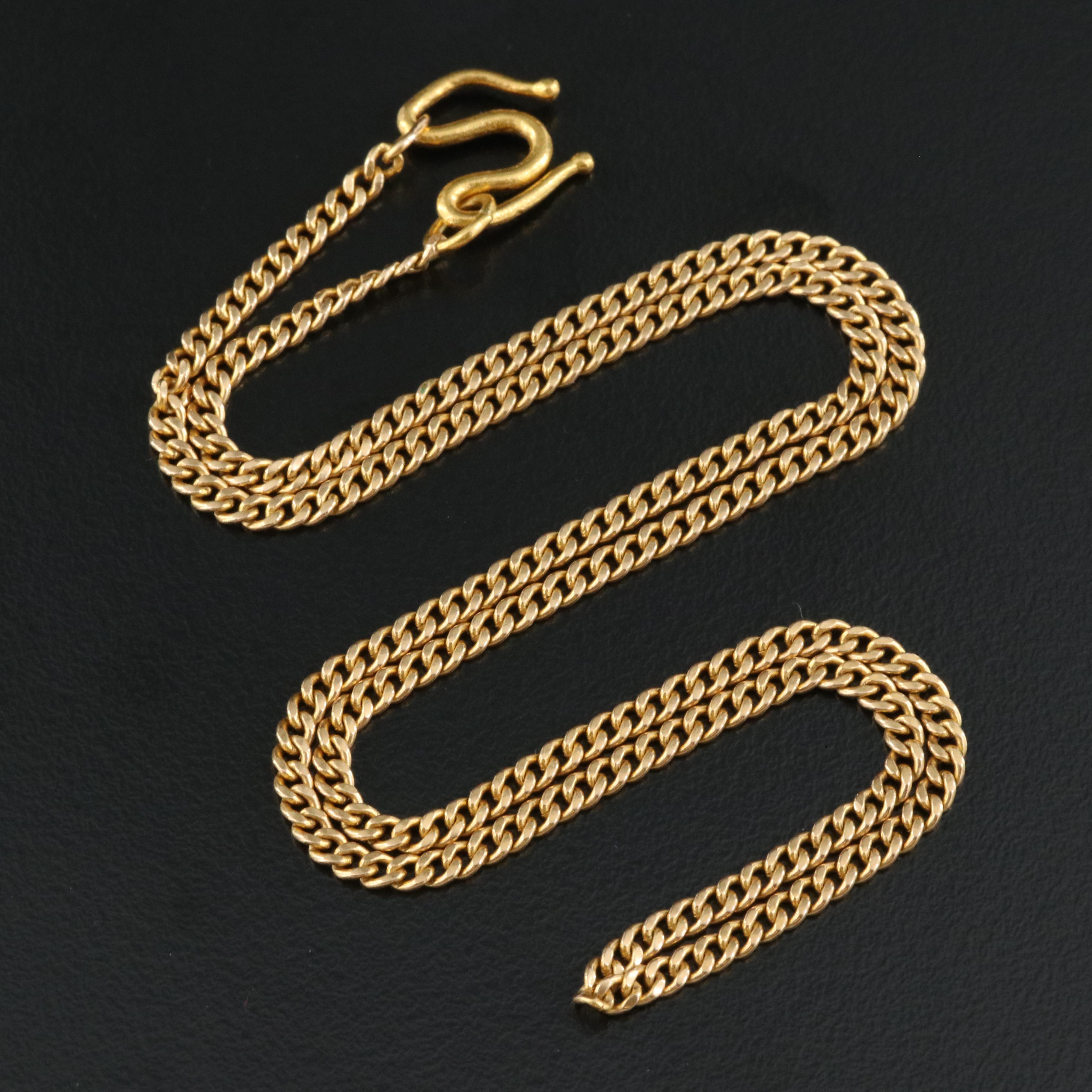 18K Curb Chain with 24K Clasp