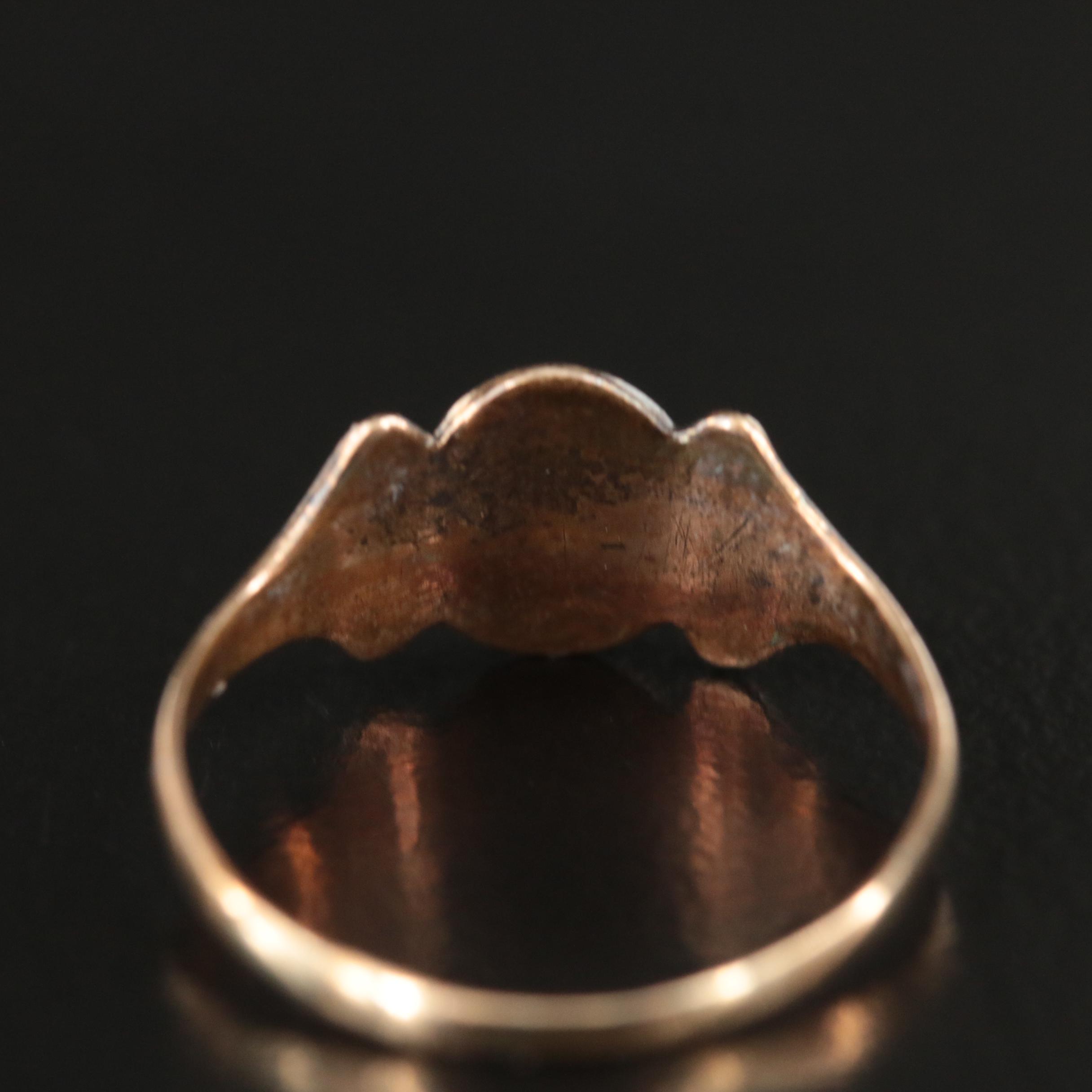 Antique 9K Rose Gold Signet Ring