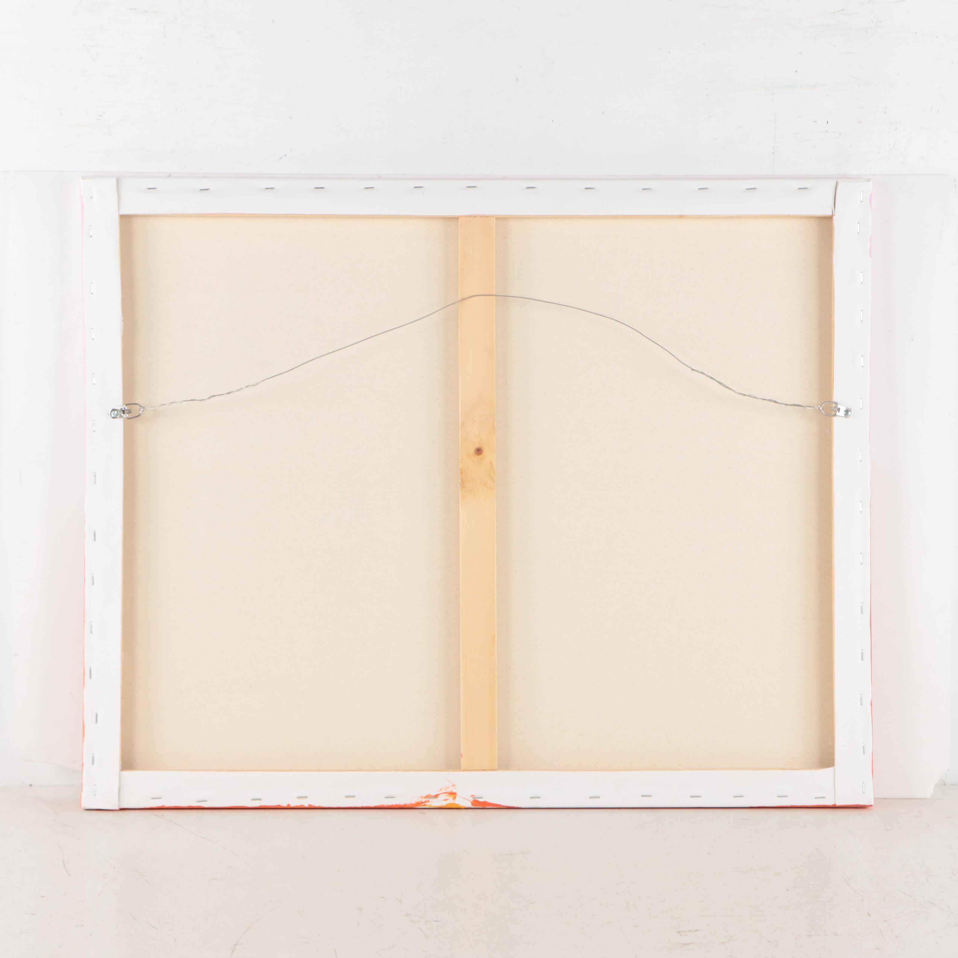 Robbie Kemper Abstract Acrylic Painting "Orange Sun Eyebrow"