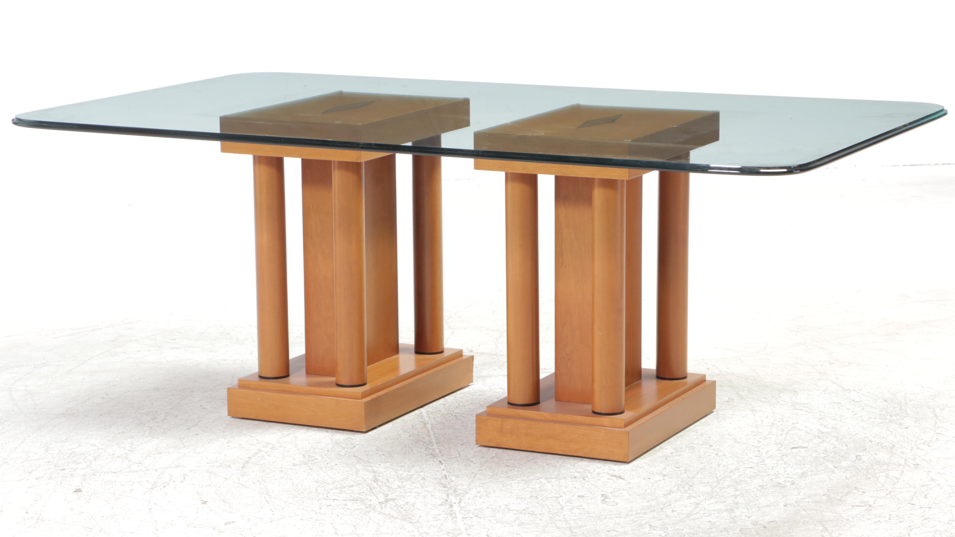 Nine-Piece Biedermeier Style Dining Set, Including Councill