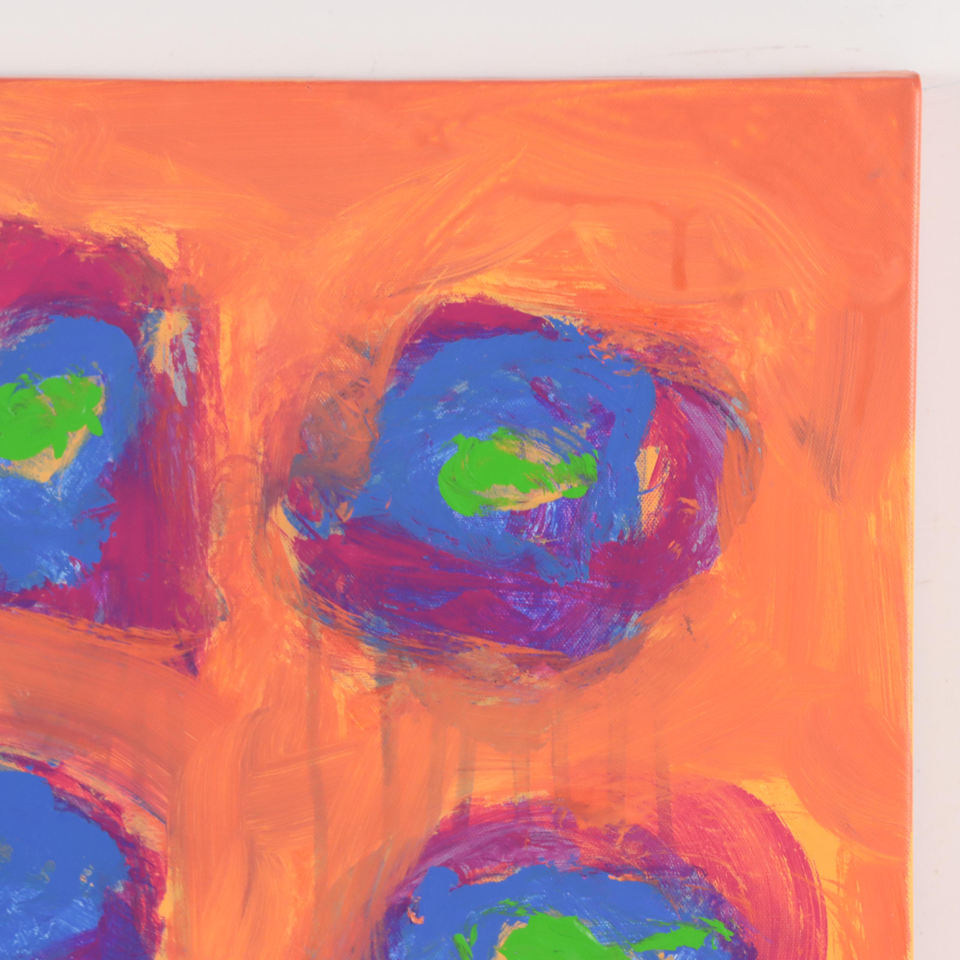 Robbie Kemper Acrylic Painting "8 Green Dot Spiral"