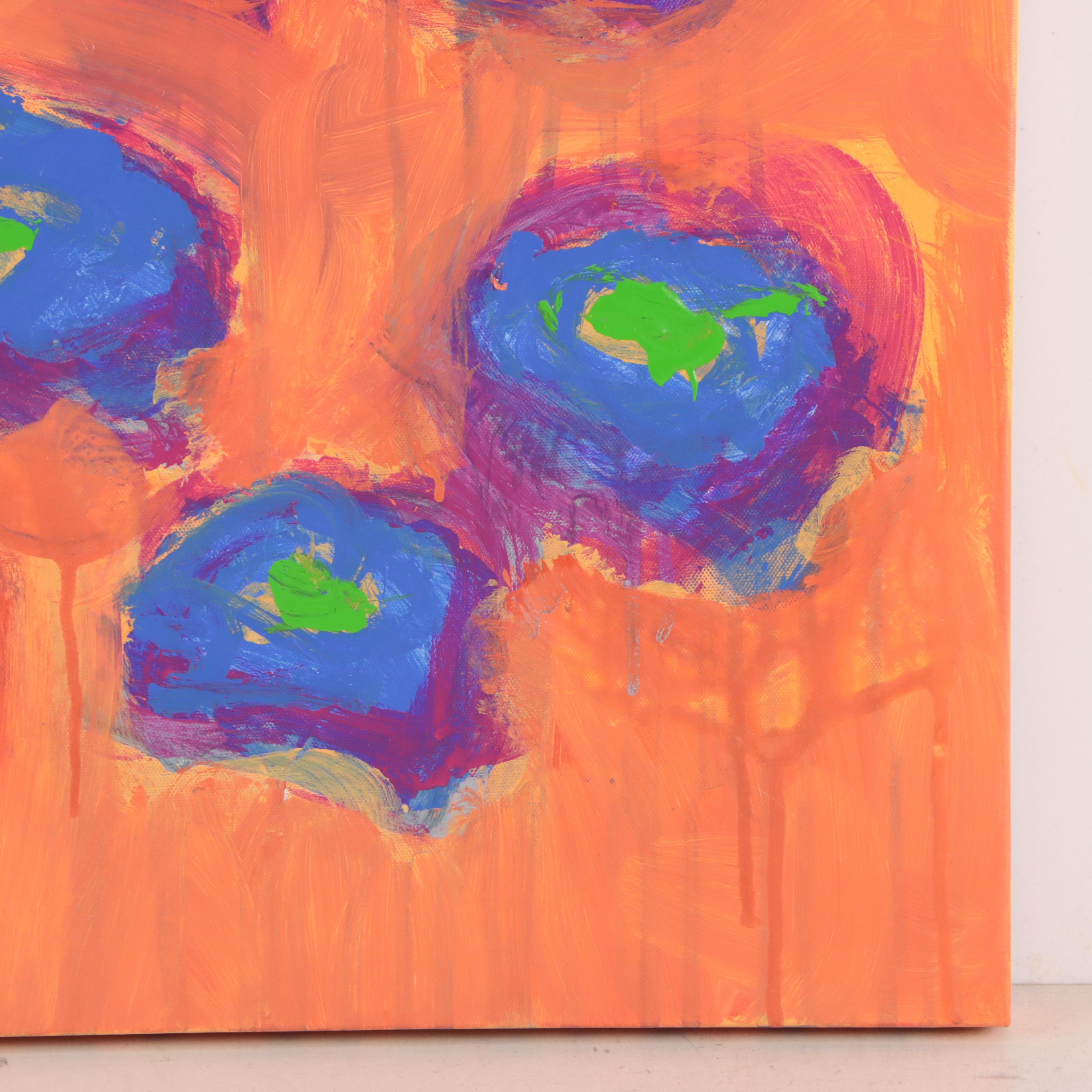 Robbie Kemper Acrylic Painting "8 Green Dot Spiral"