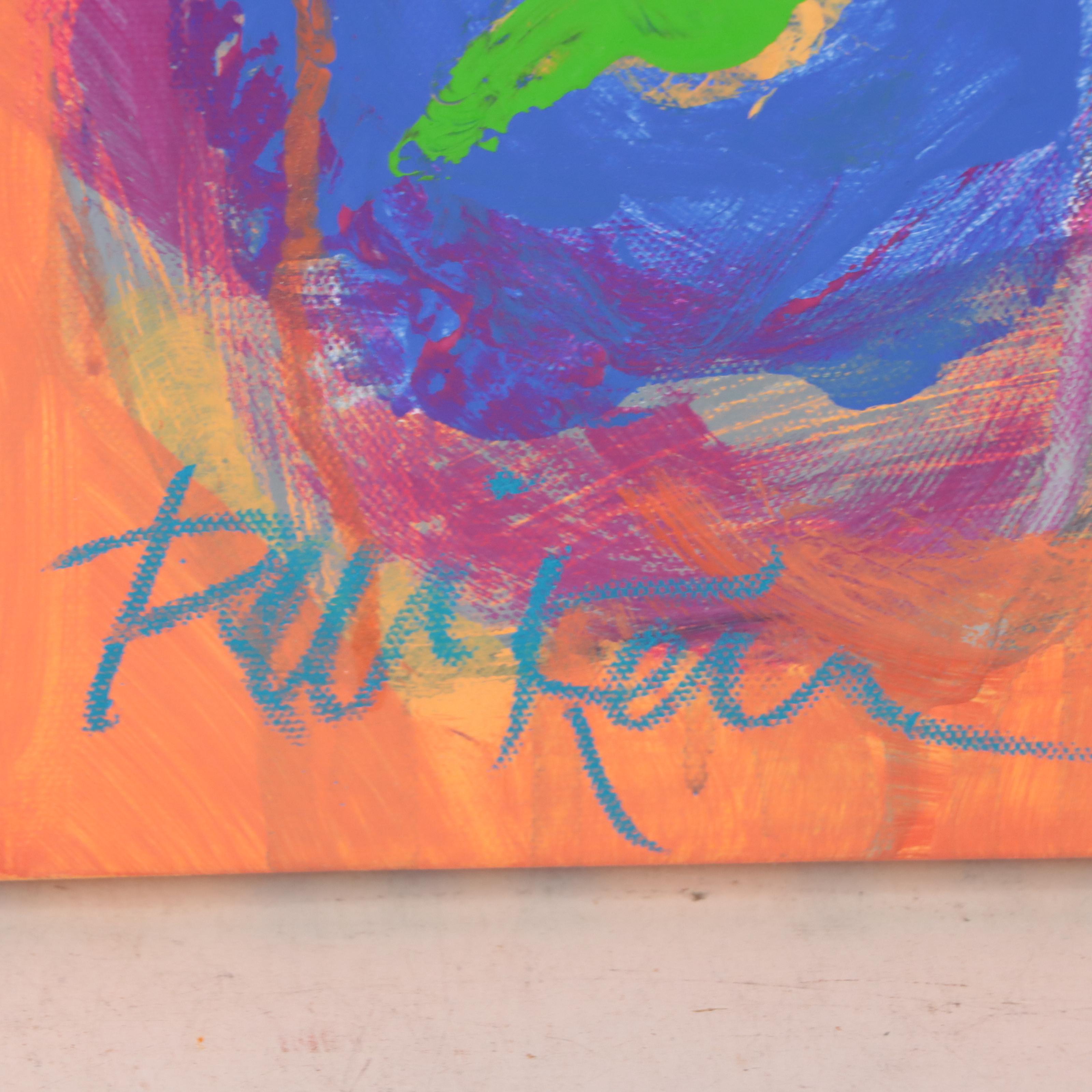 Robbie Kemper Acrylic Painting "8 Green Dot Spiral"