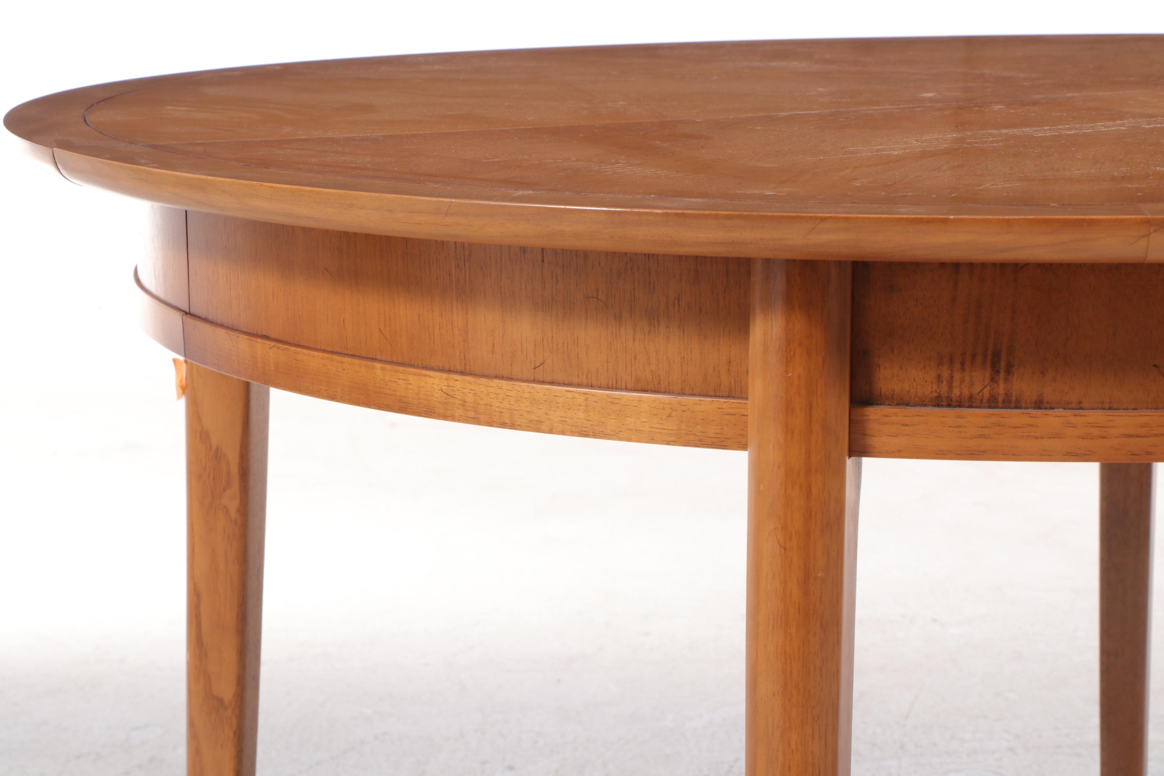 Five-Piece Drexel "Meridian" Mid Century Modern Butternut & Pecan Dining Set