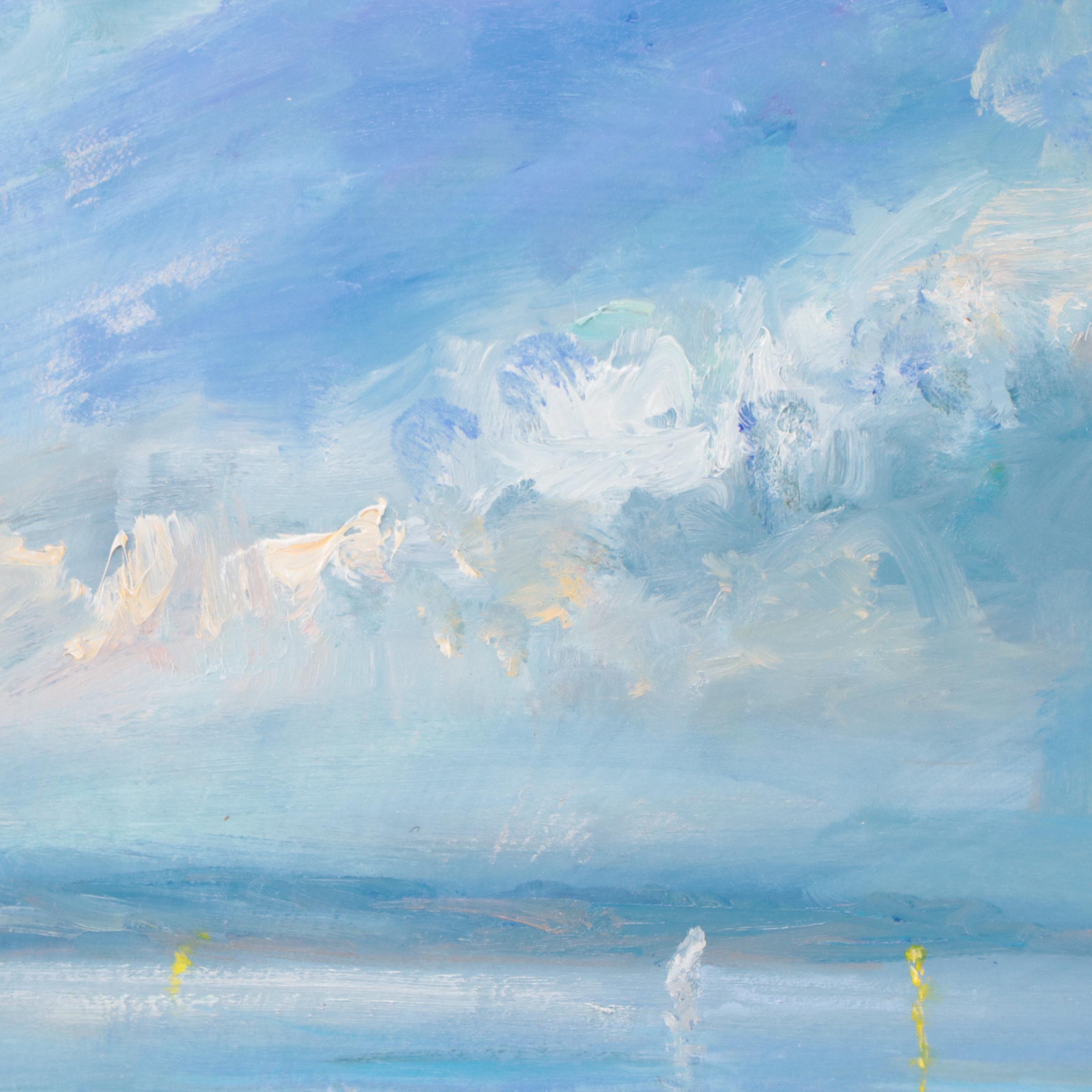 Nino Pippa Oil Painting "Provence - The Jetty in the Mouth of the Rhone," 2015