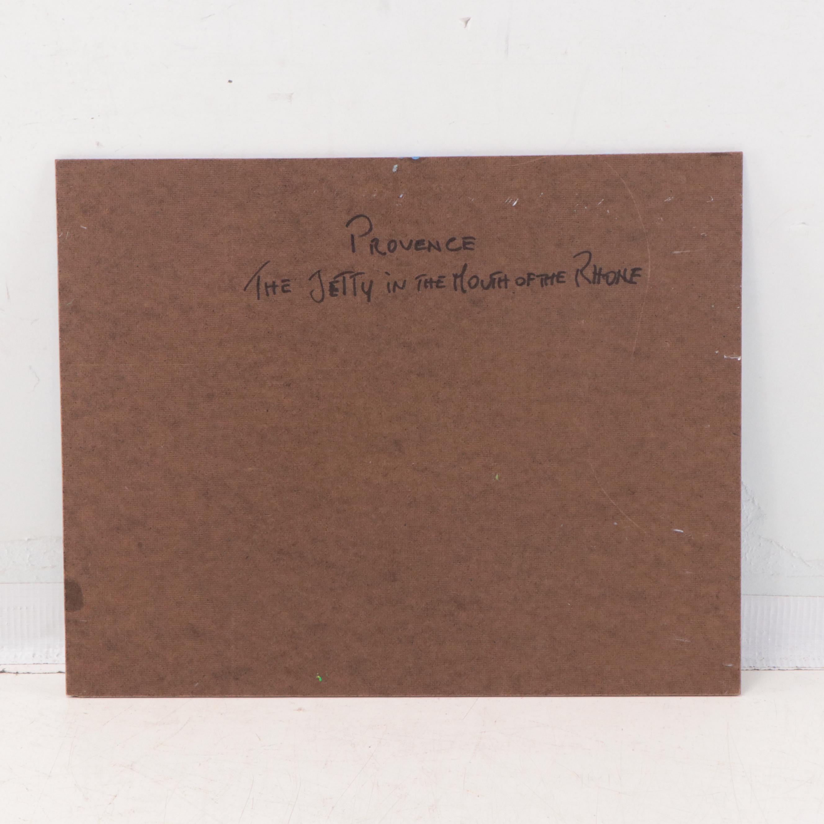 Nino Pippa Oil Painting "Provence - The Jetty in the Mouth of the Rhone," 2015