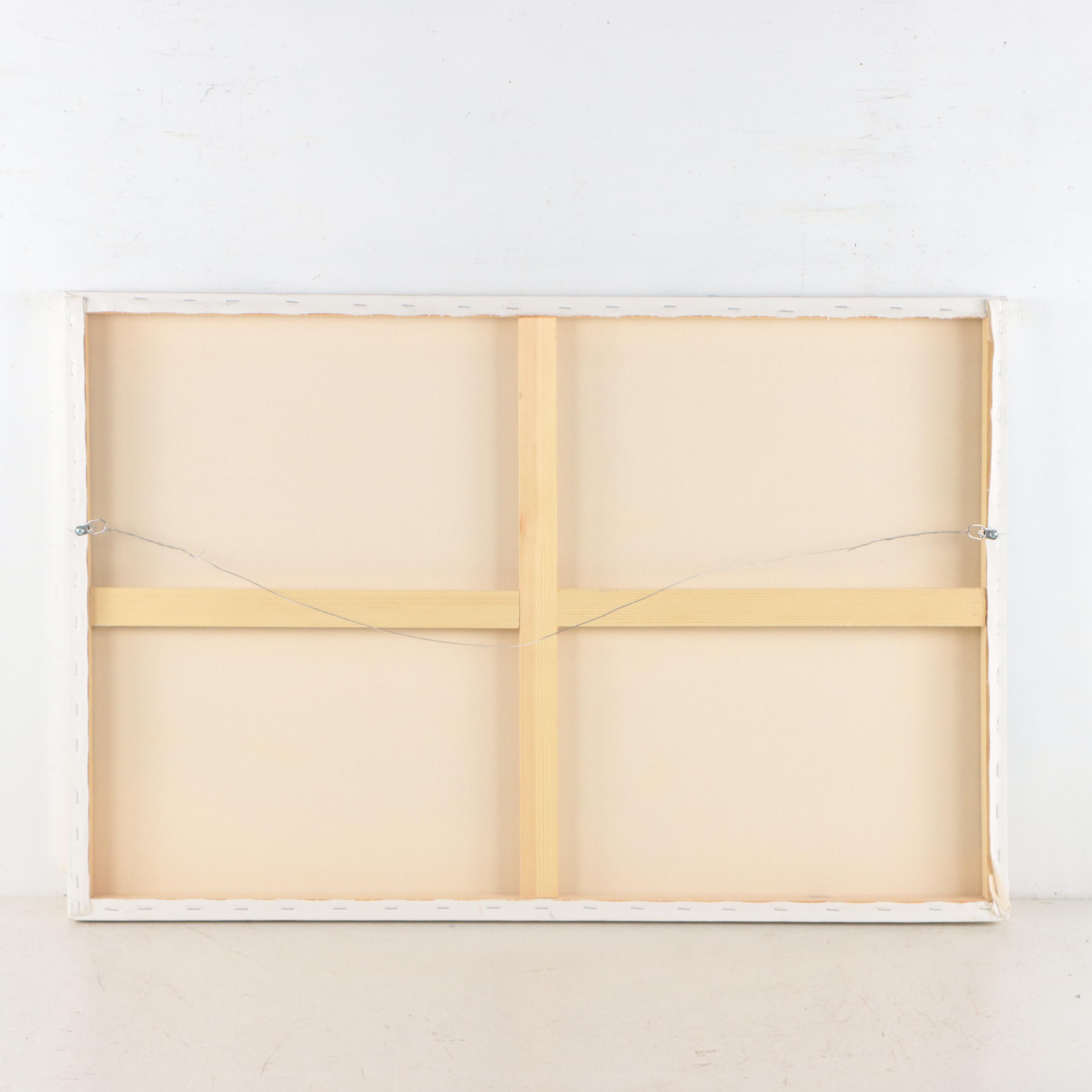 Robbie Kemper Abstract Acrylic Painting "Yellow Curve Landscape"