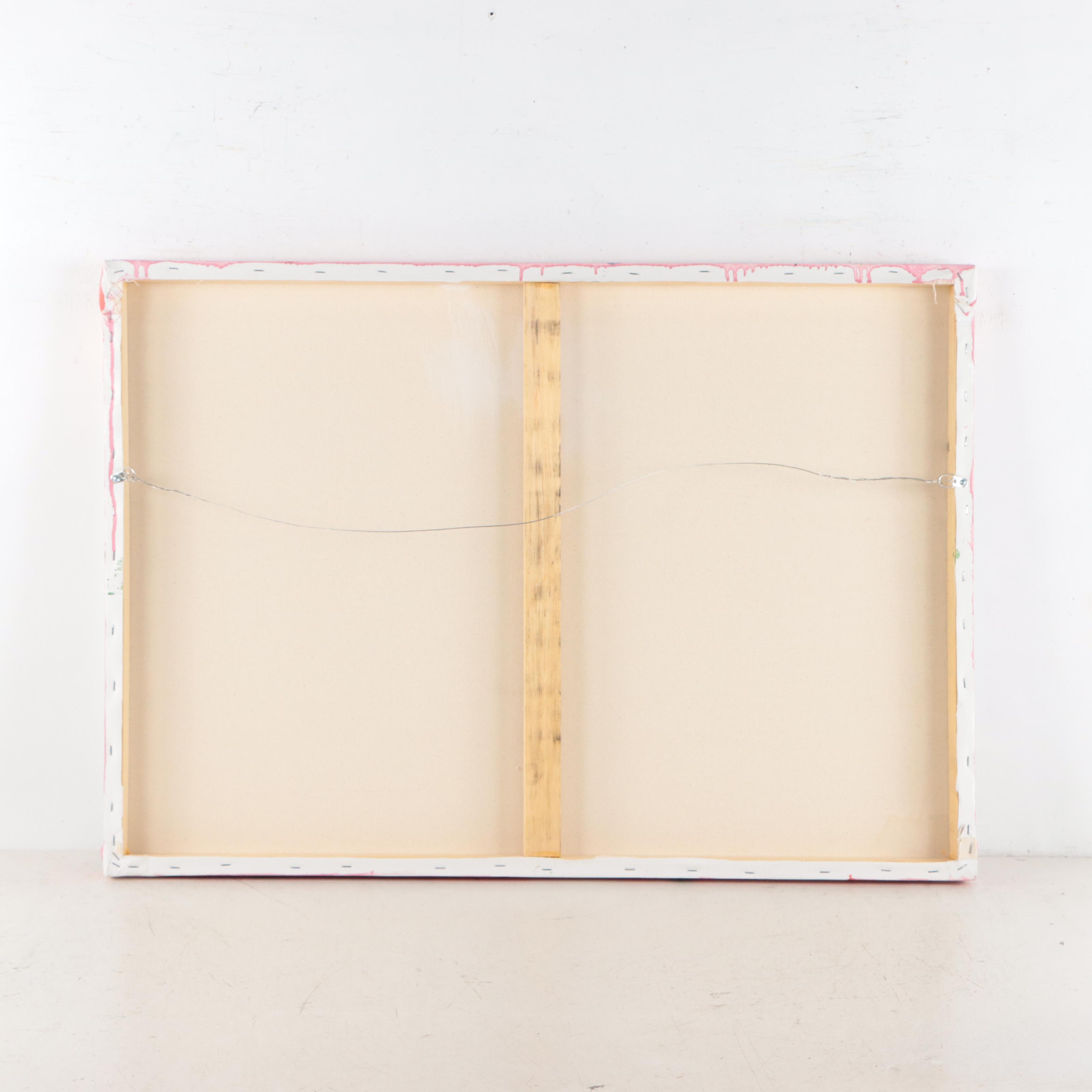 Robbie Kemper Abstract Acrylic Painting "Curves Among Colors"