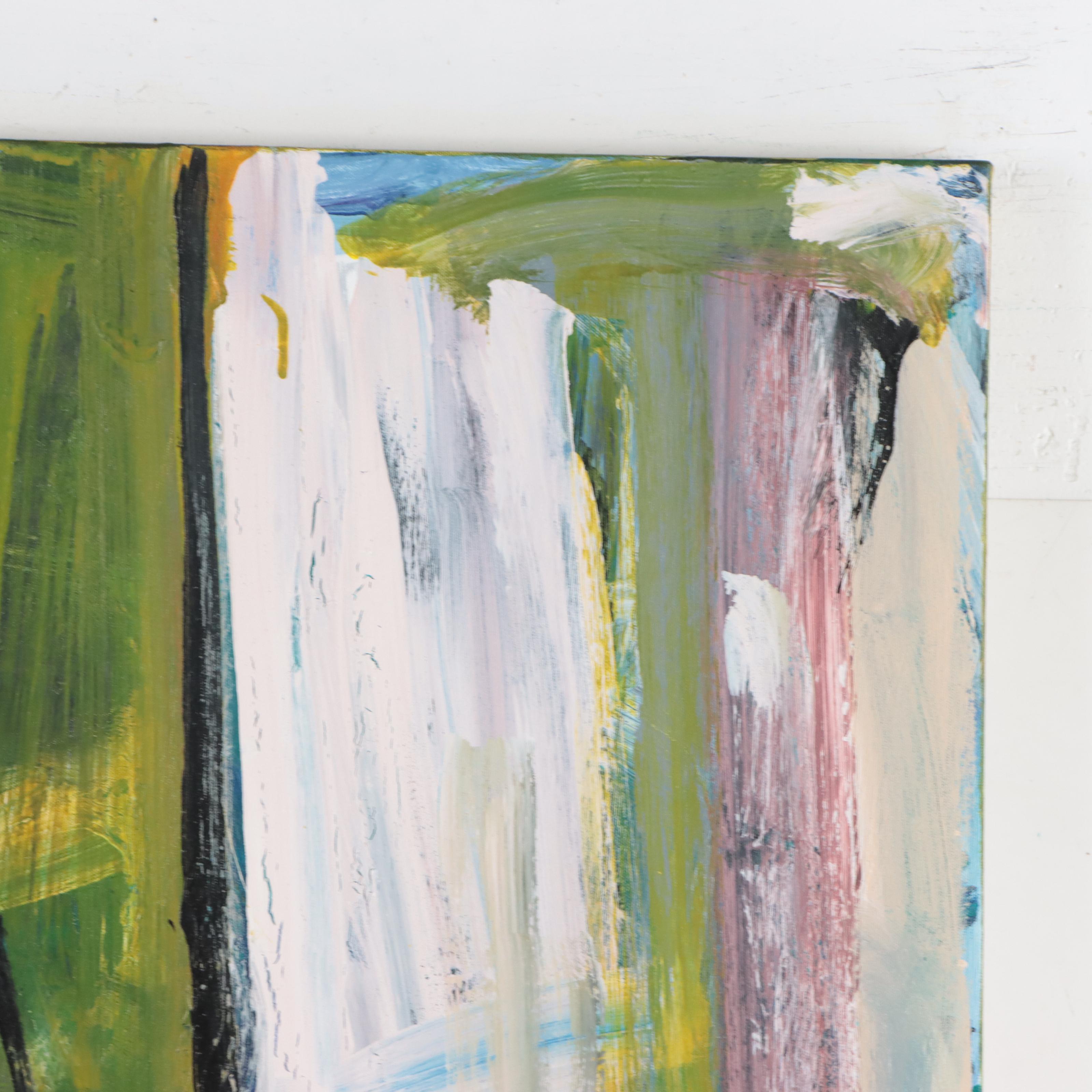 Robbie Kemper Acrylic Painting "White With Lime Wash"