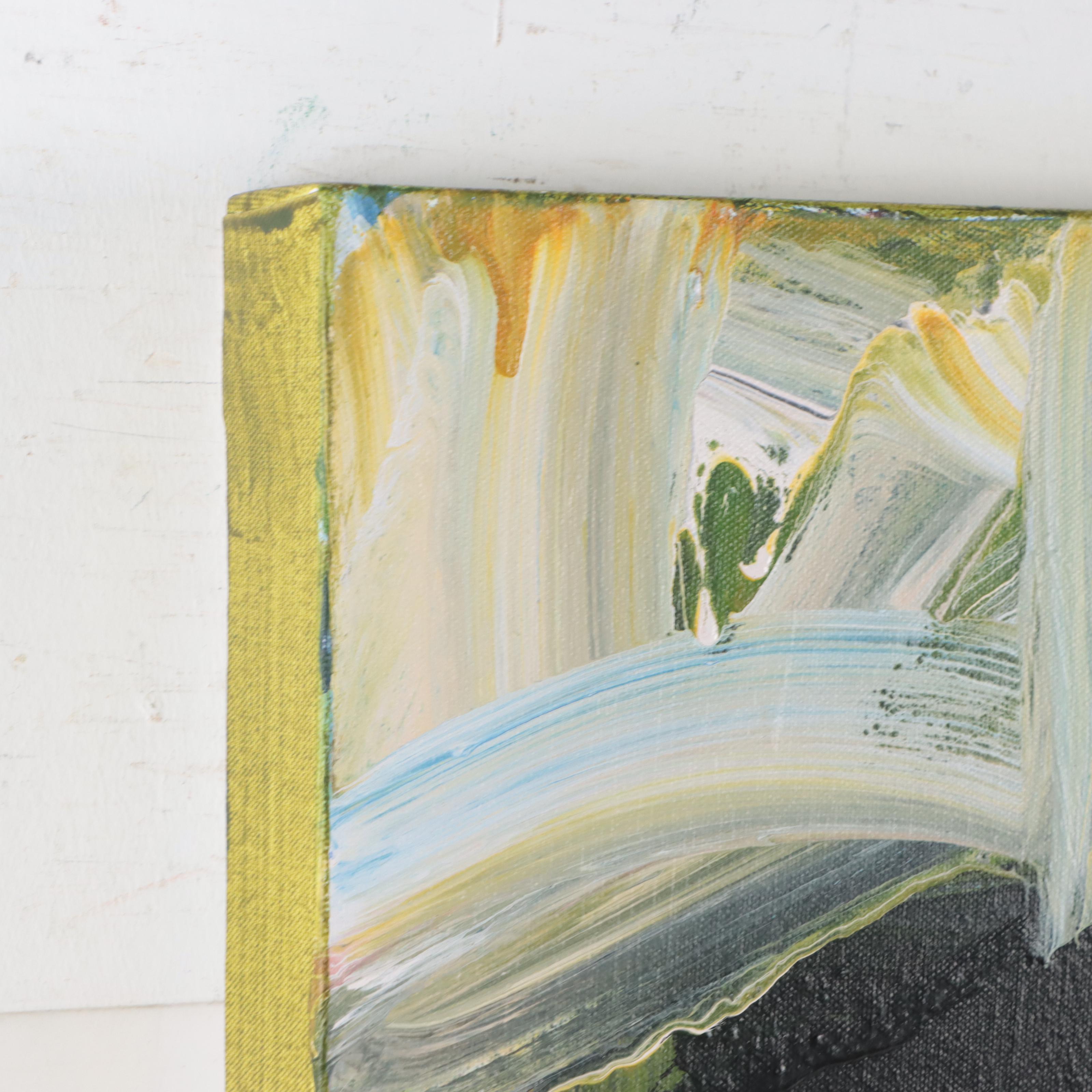 Robbie Kemper Acrylic Painting "White With Lime Wash"