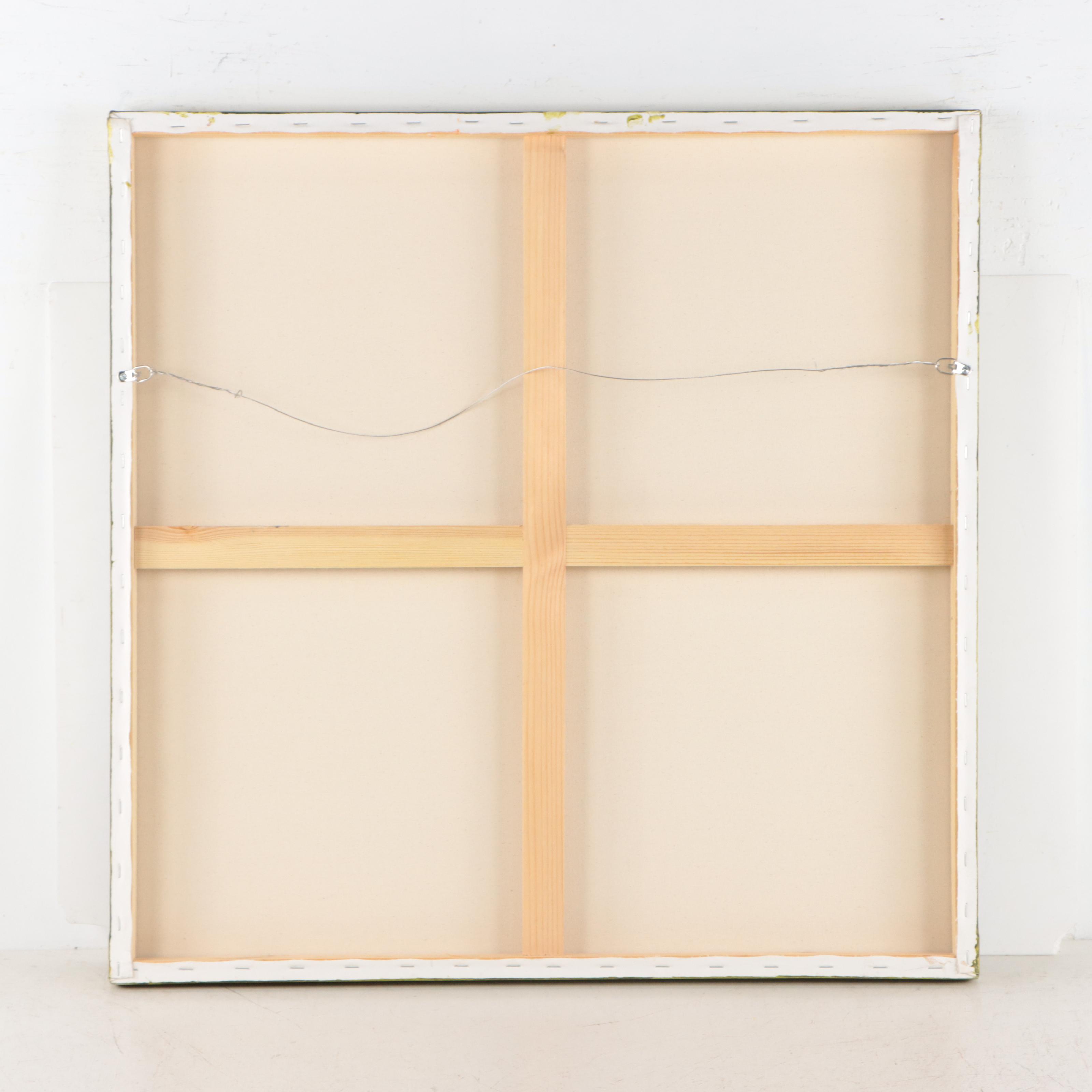 Robbie Kemper Acrylic Painting "White With Lime Wash"