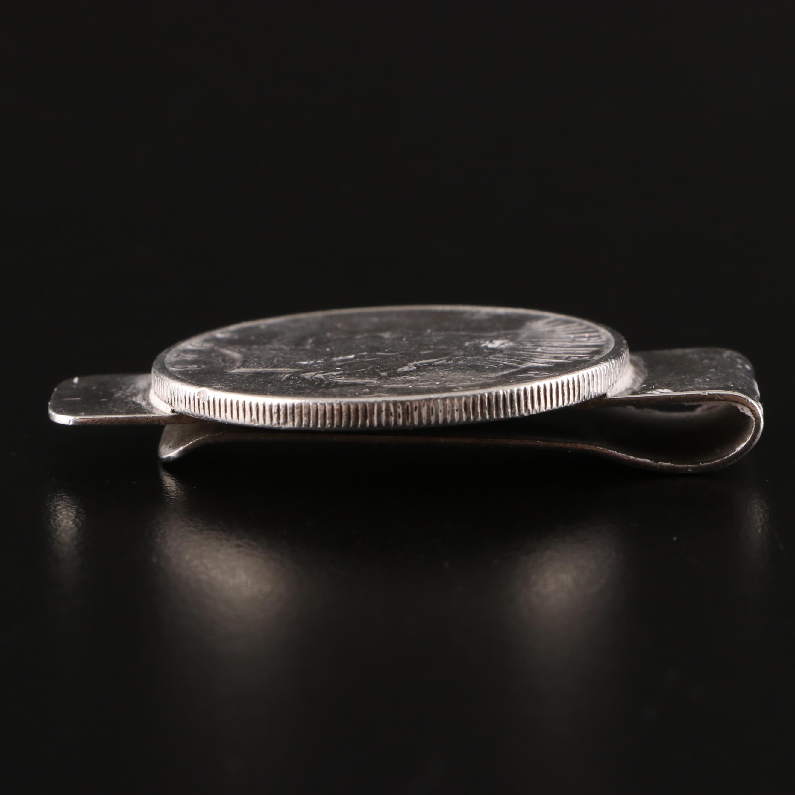 Tiffany & Co. Sterling Silver Money Clip with Mounted 1923 Silver Peace Dollar