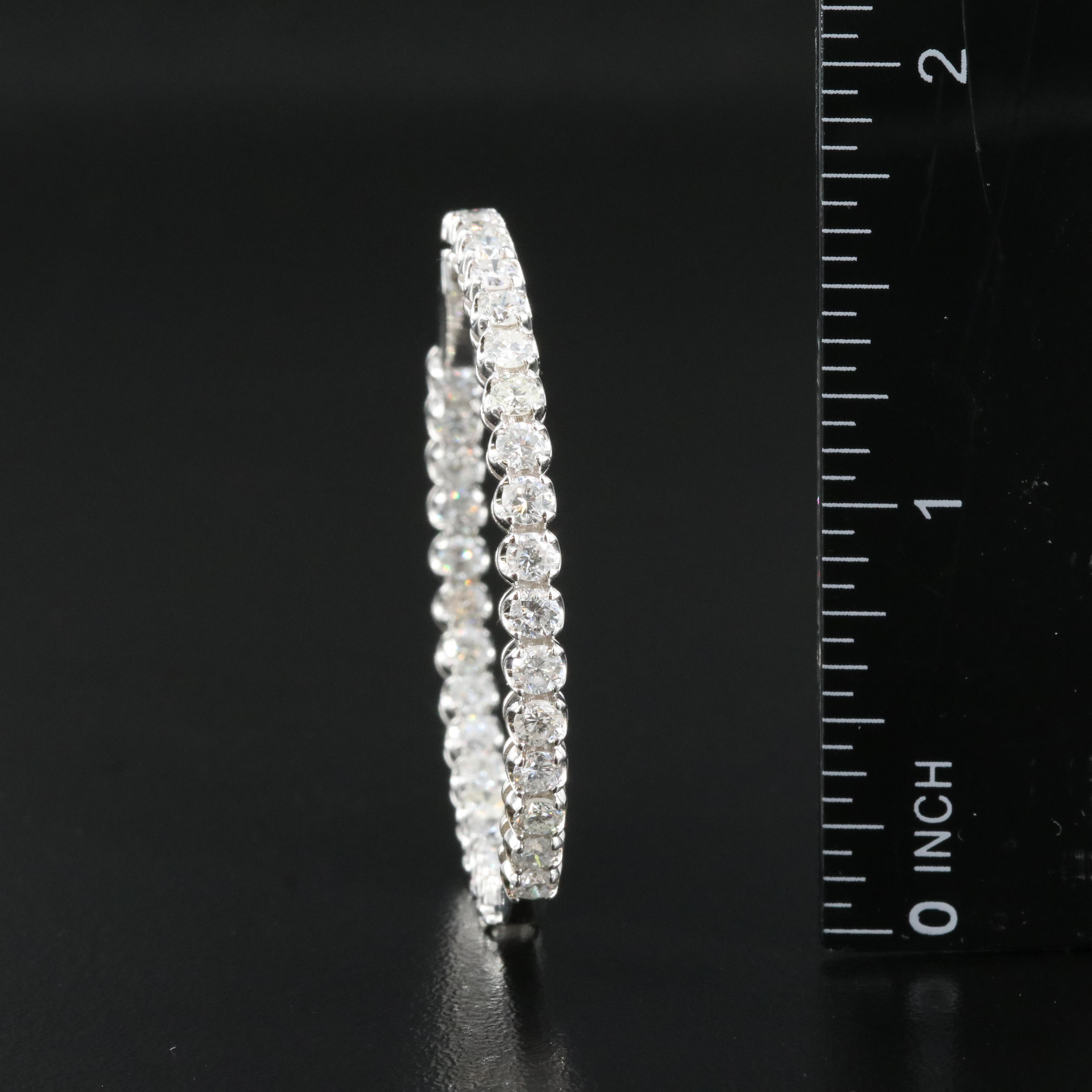 14K 5.02 CTW Diamond Inside-Out Large Hoop Earrings