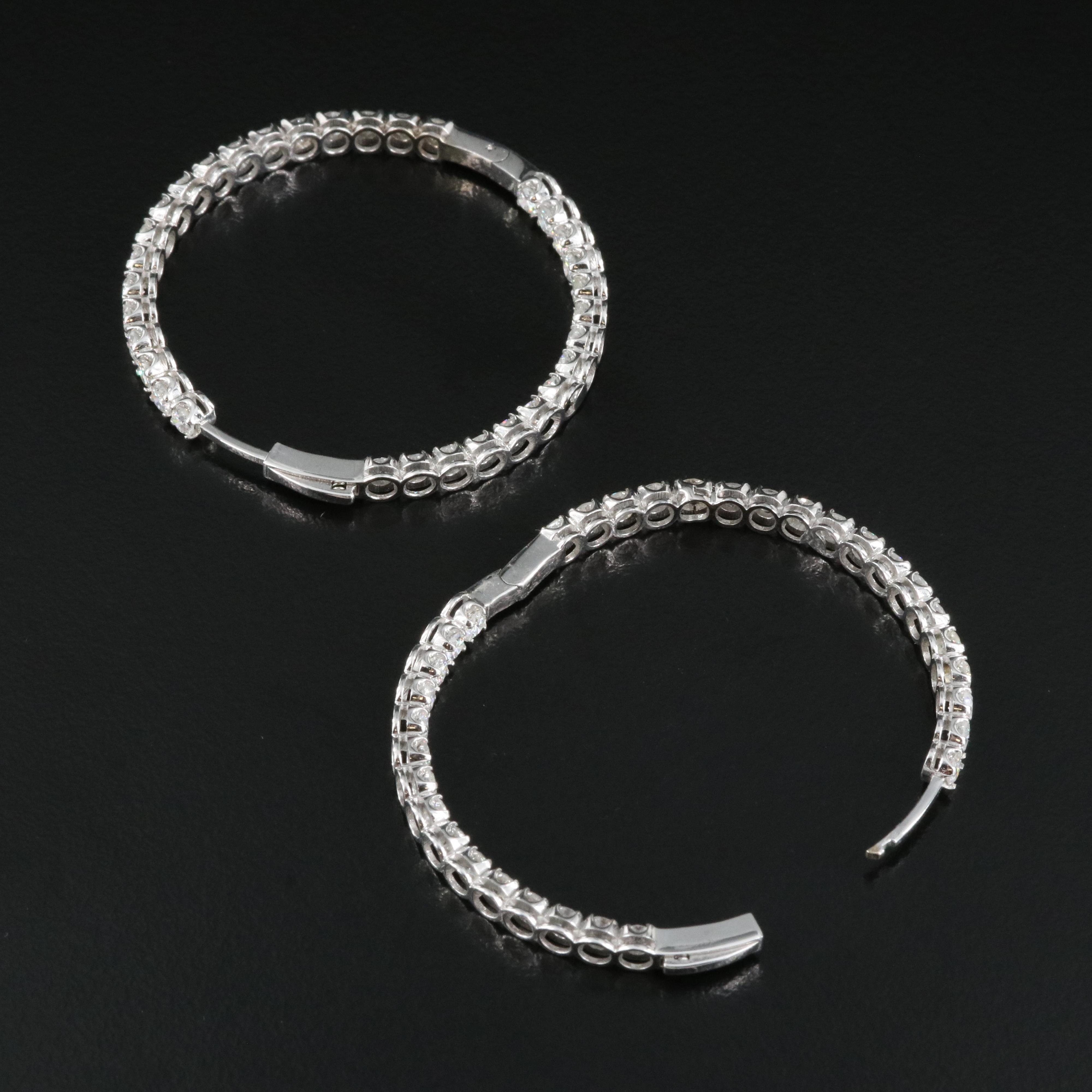 14K 5.02 CTW Diamond Inside-Out Large Hoop Earrings