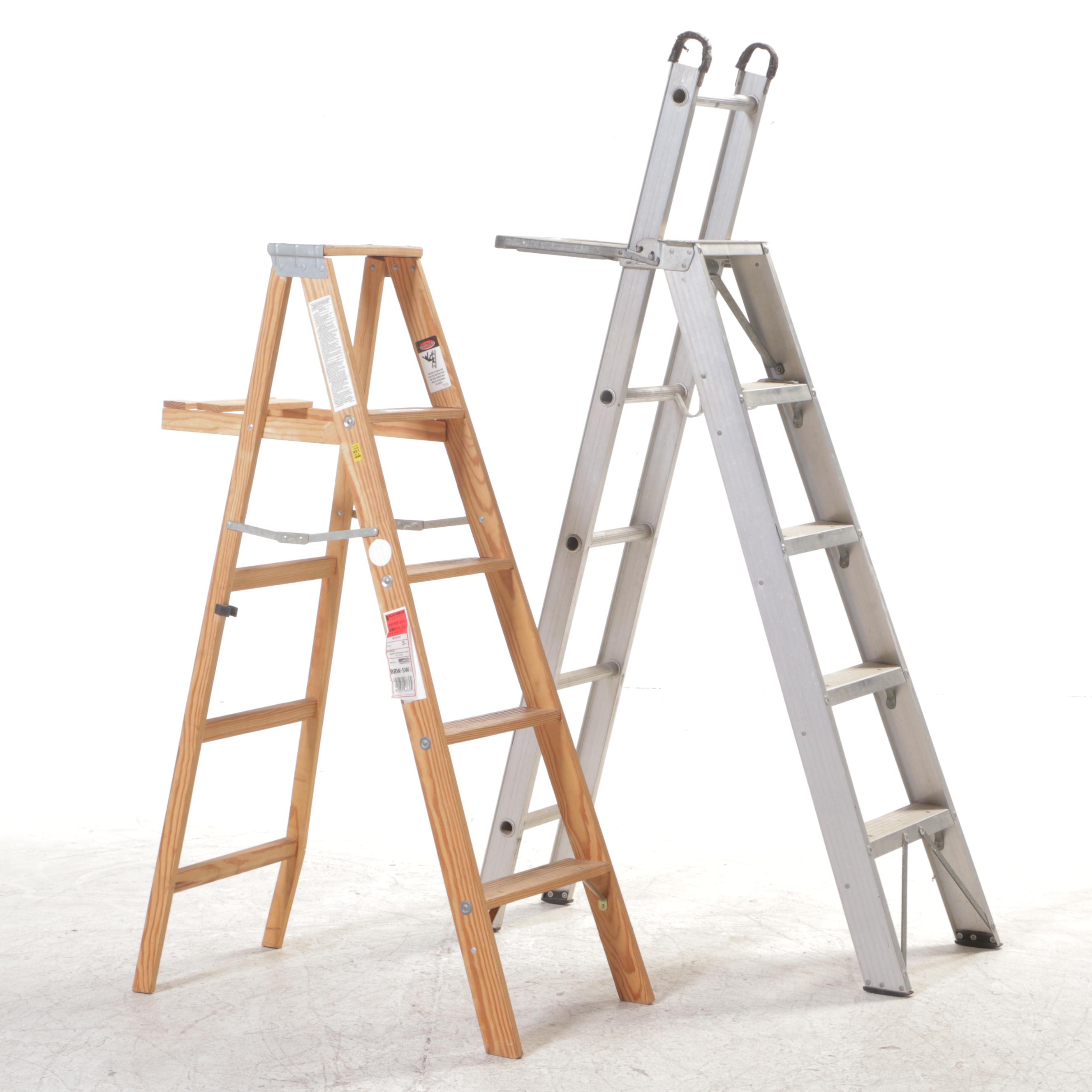 Werner 16' Aluminum Extension Ladder With Other Step Ladders