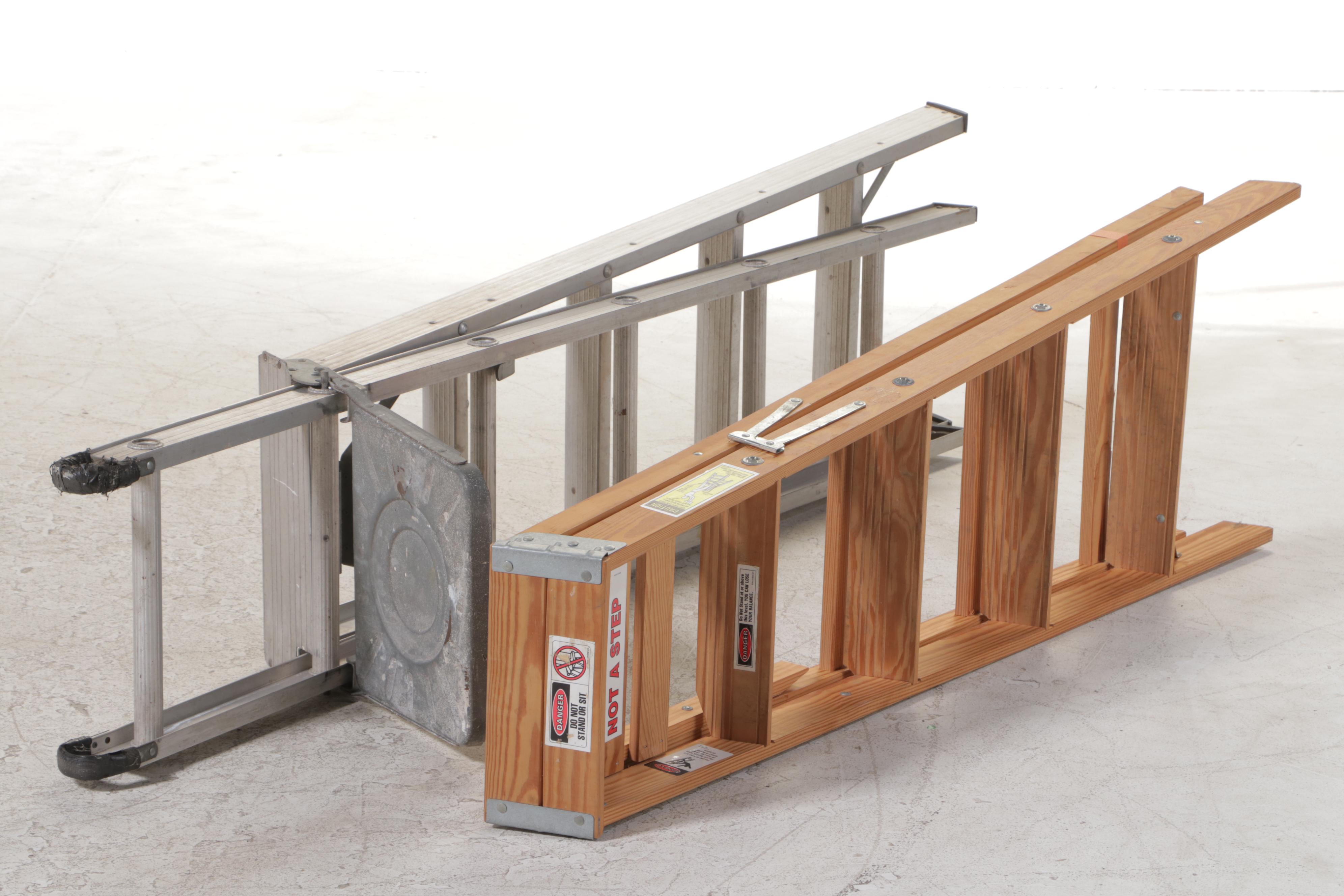 Werner 16' Aluminum Extension Ladder With Other Step Ladders