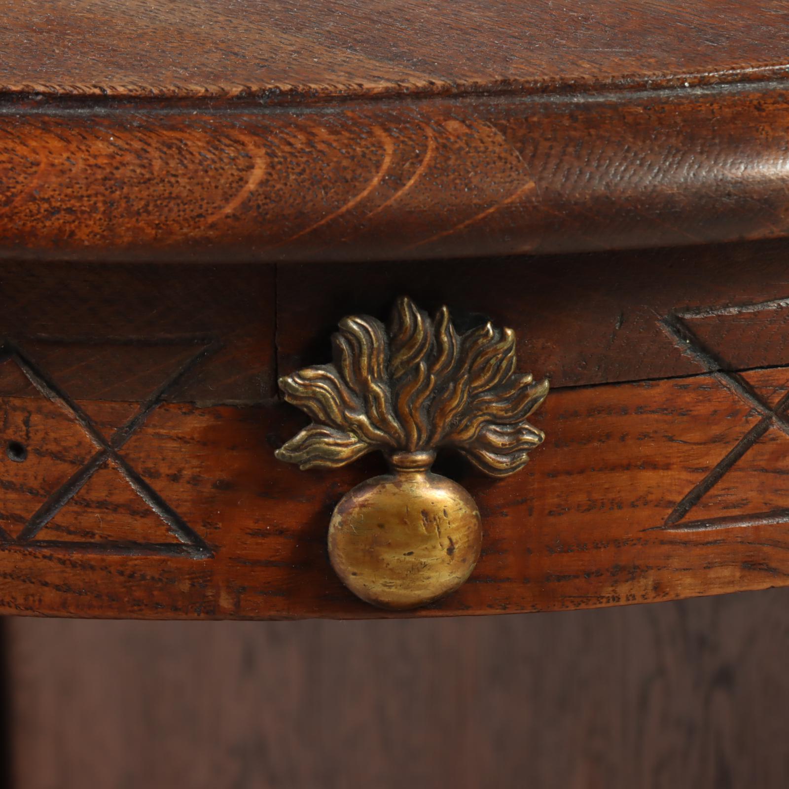 Tudor Style Oak D-Shape Hall Table