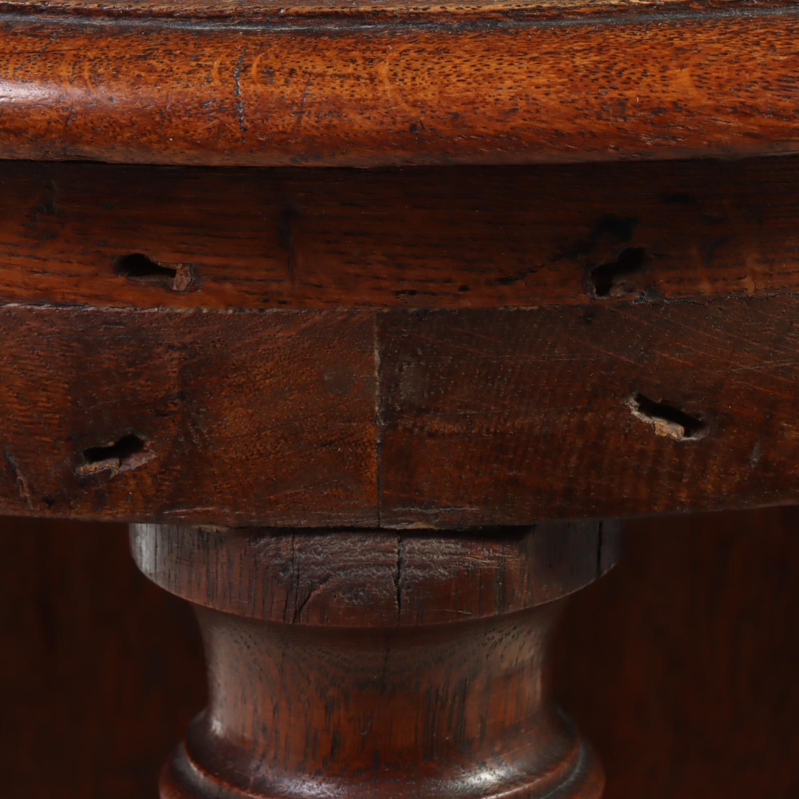 Tudor Style Oak D-Shape Hall Table