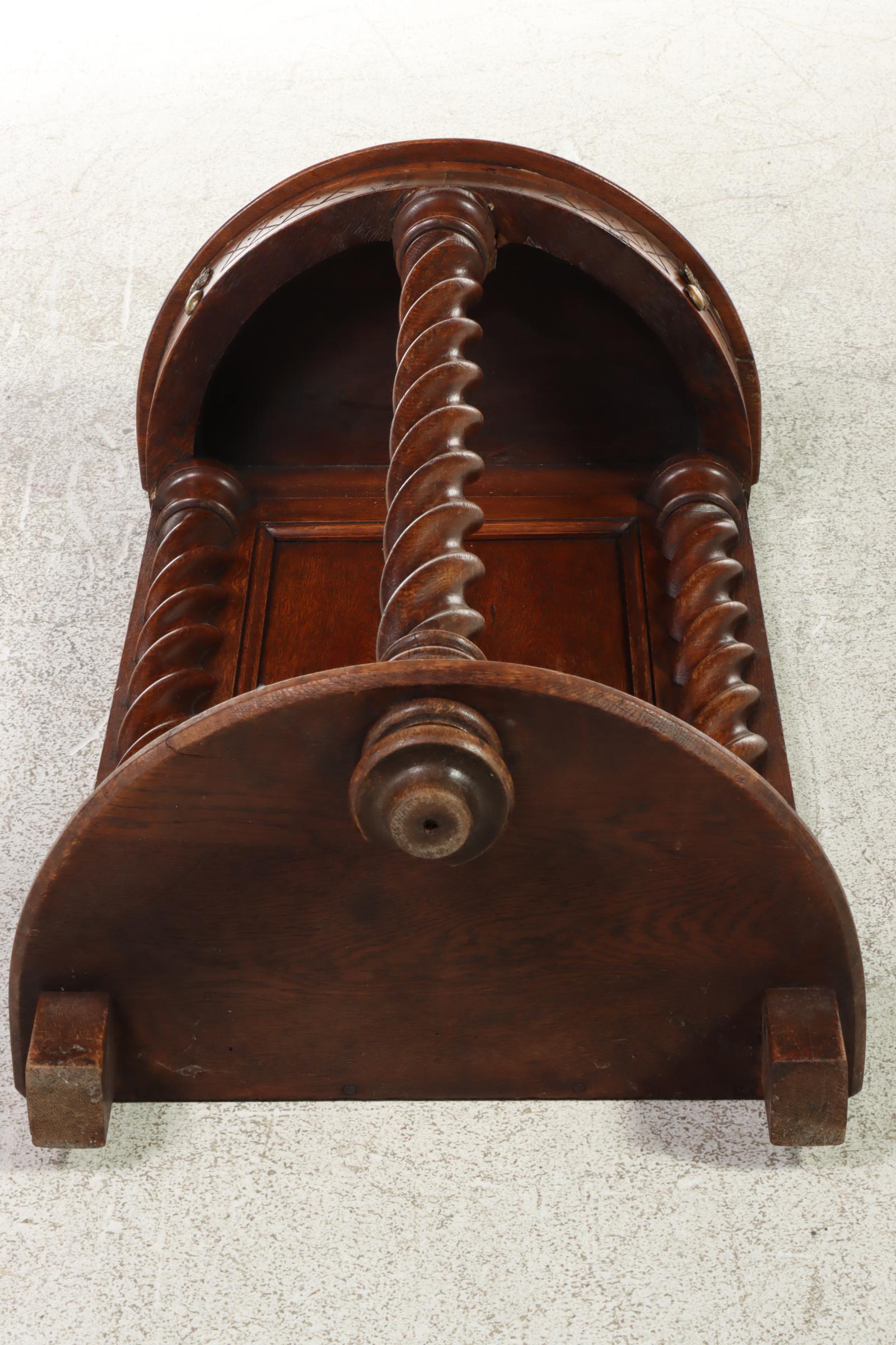 Tudor Style Oak D-Shape Hall Table