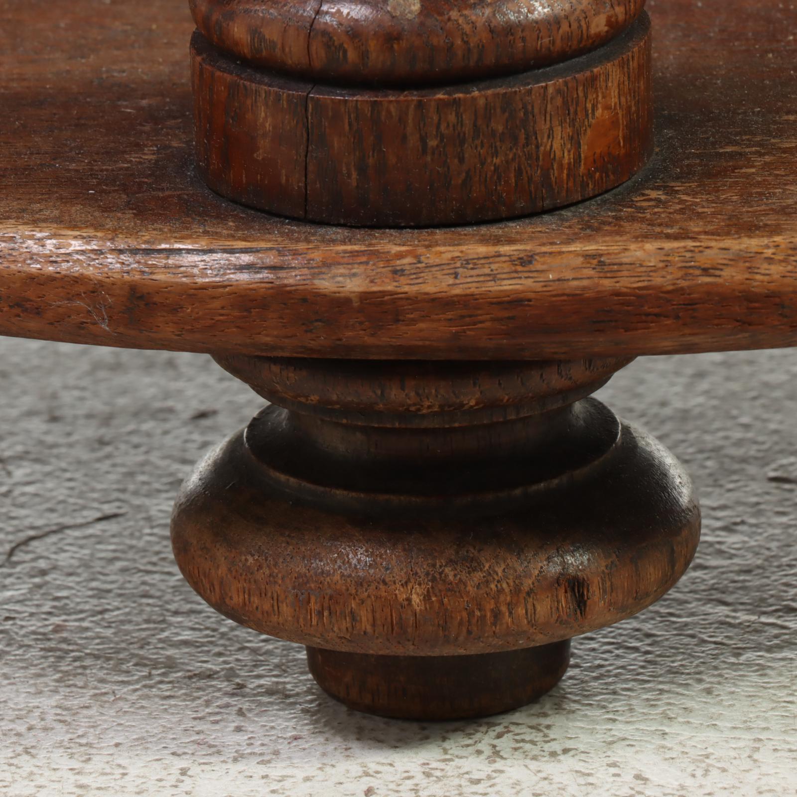 Tudor Style Oak D-Shape Hall Table