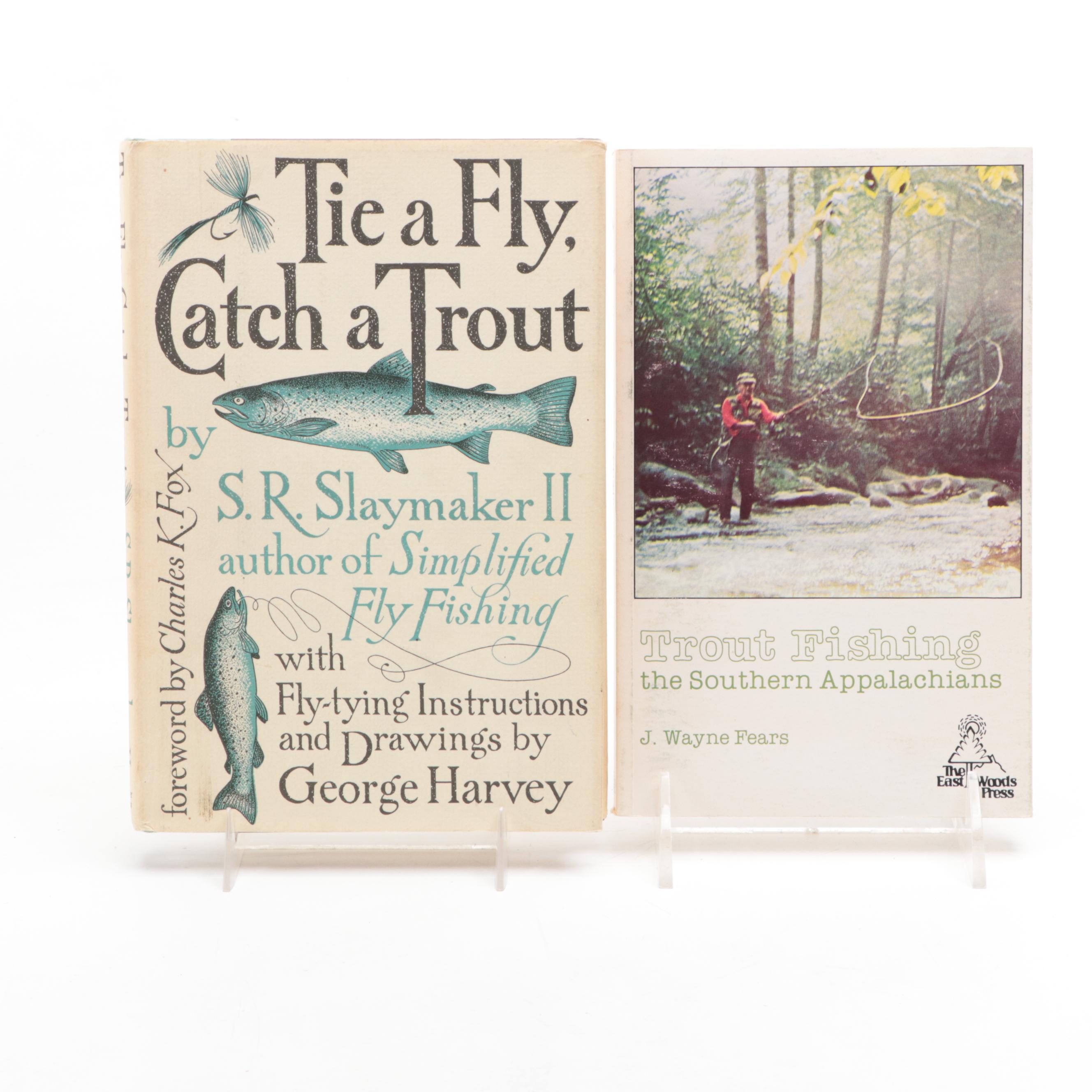 First Edition "Tie a Fly, Catch a Trout" by S. Slaymaker and More Fishing Books